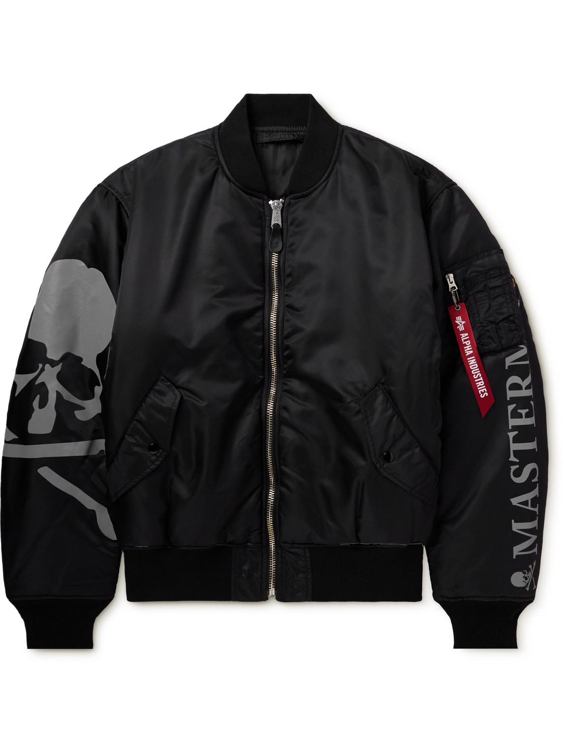 MASTERMIND JAPAN ALPHA INDUSTRIES MA-1 REVERSIBLE LOGO-PRINT QUILTED SHELL BOMBER JACKET