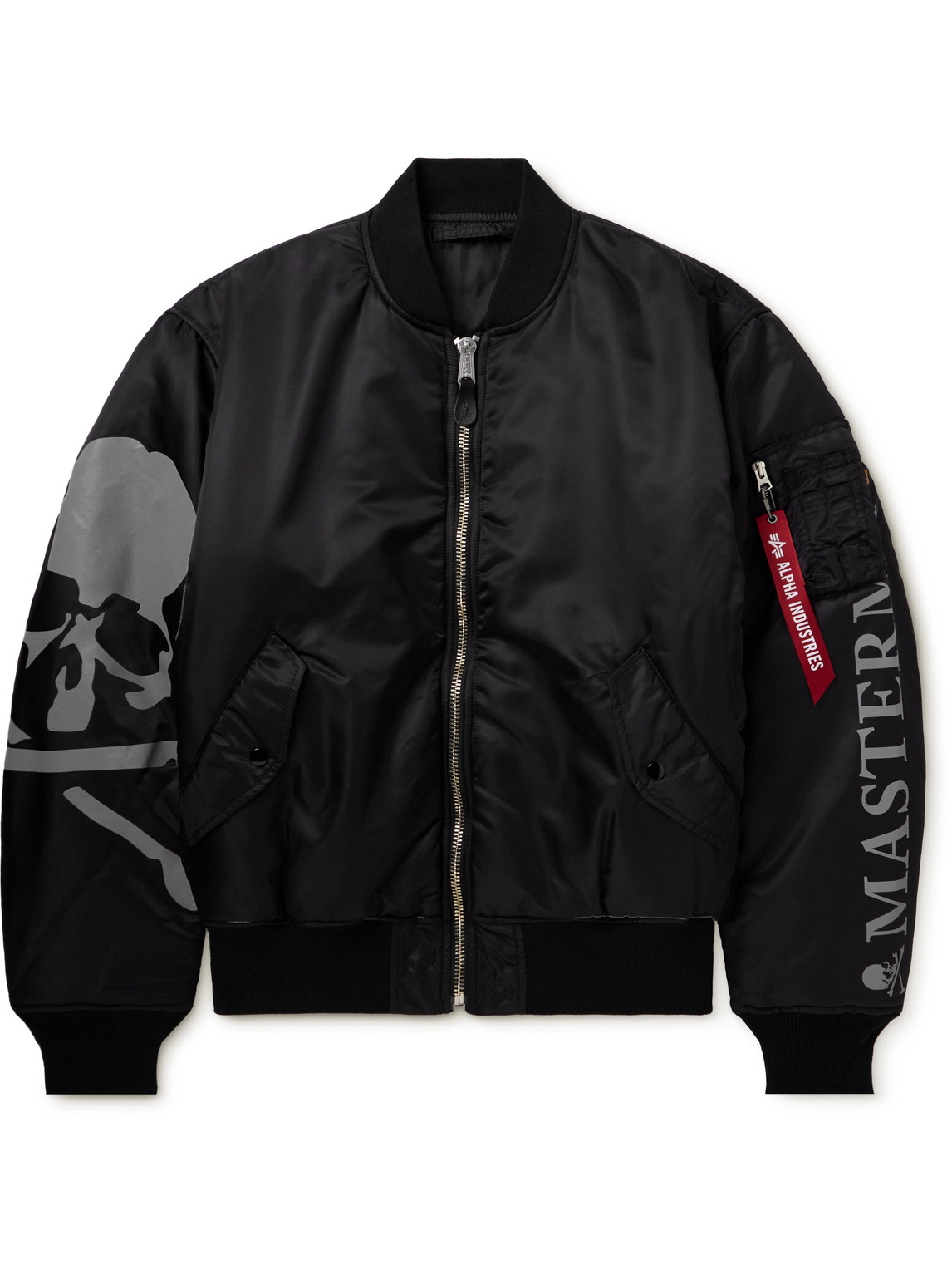 Mastermind Japan Alpha Industries Ma-1 Reversible Logo-print Quilted Shell Bomber Jacket In Black