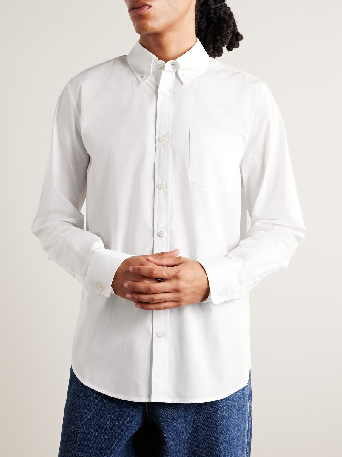 Button-Down Collar Cotton-Poplin Shirt