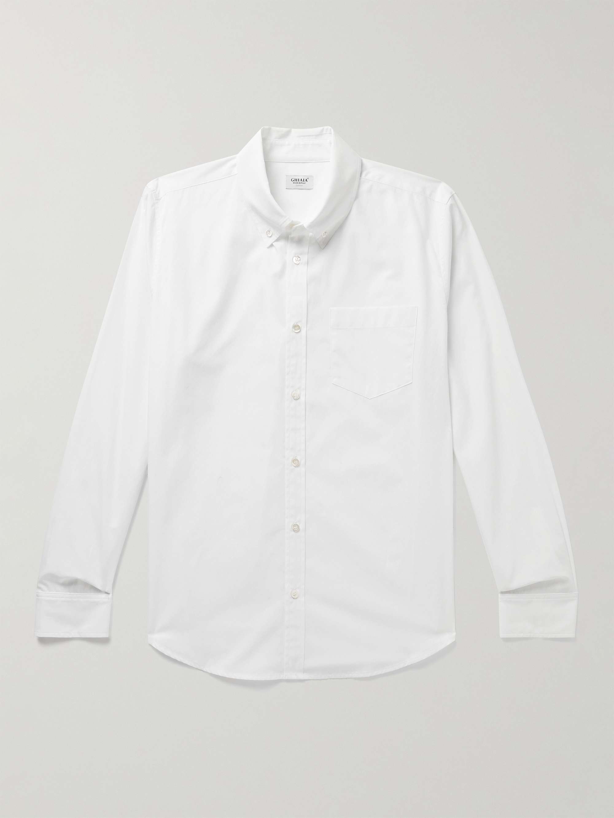GHIAIA CASHMERE Button-Down Collar Cotton-Poplin Shirt for Men | MR PORTER
