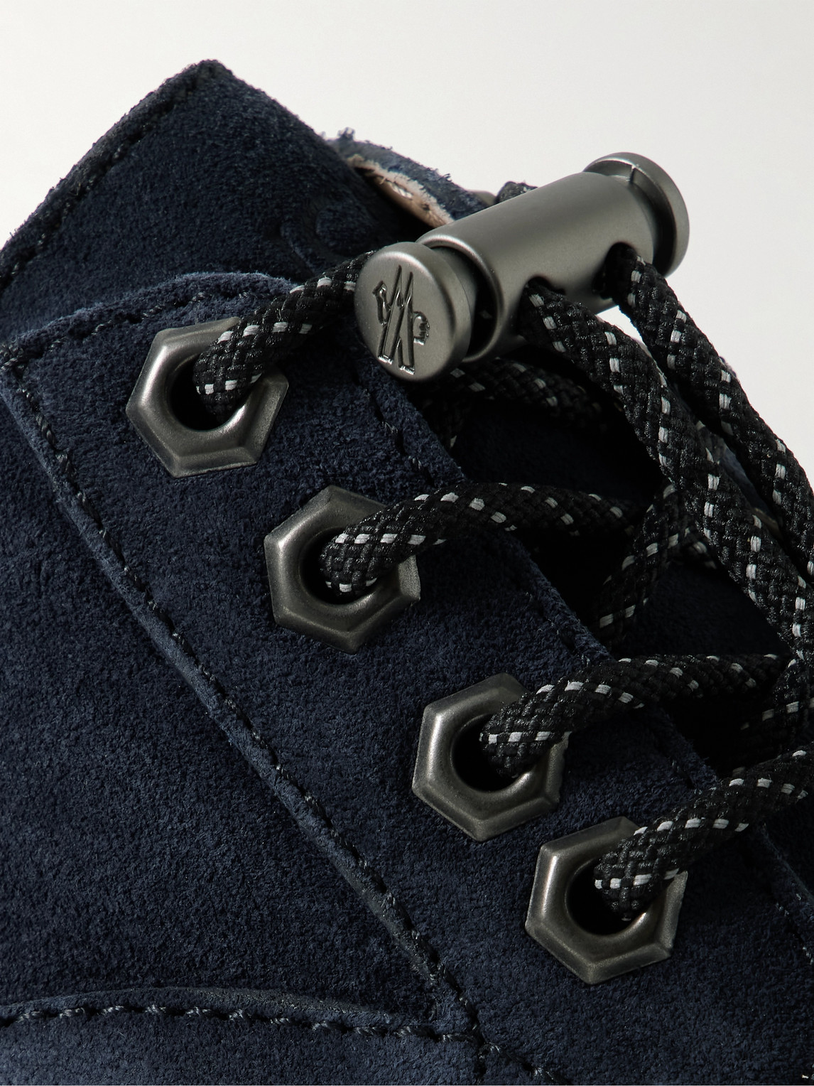 Shop Moncler Peka City Suede Derby Shoes In Blue