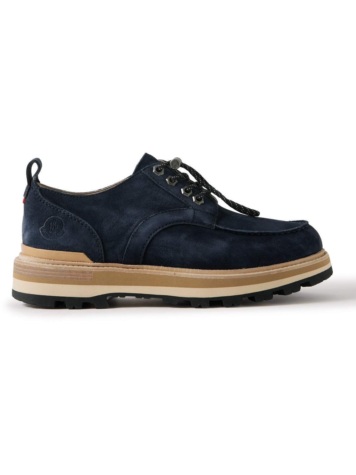 Shop Moncler Peka City Suede Derby Shoes In Blue