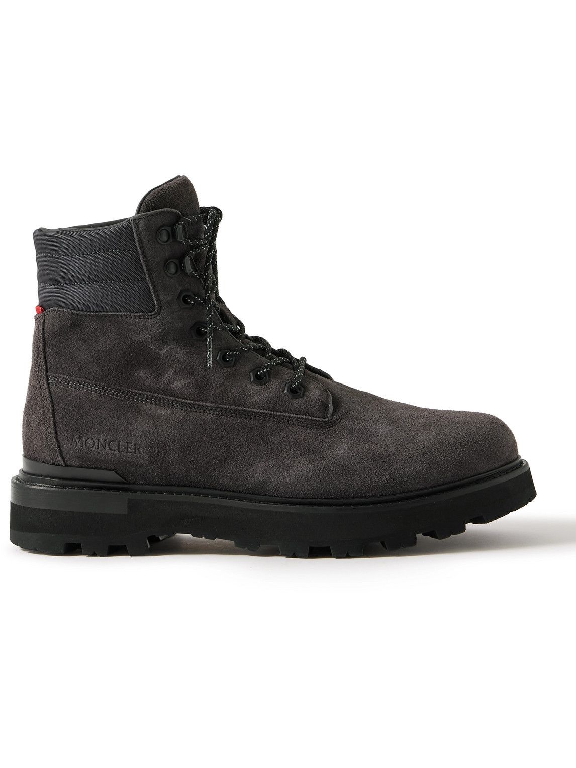 Moncler Peka Trek Nylon-trimmed Suede Hiking Boots In Grey