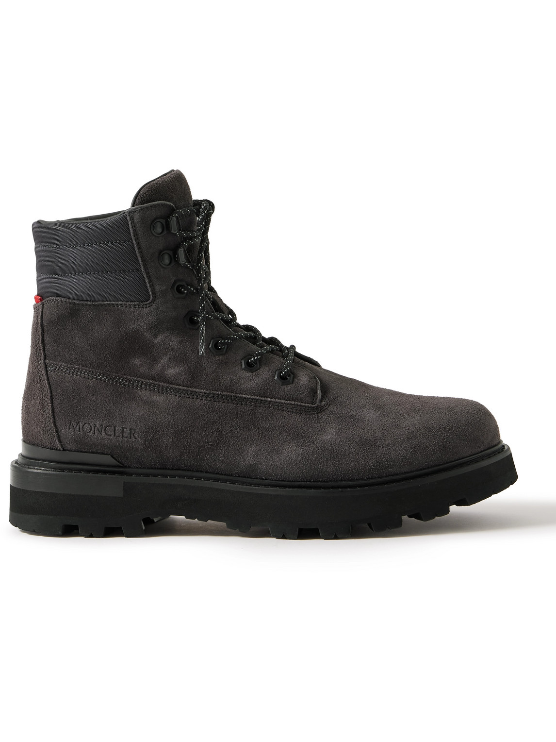 Moncler Peka Trek Nylon-trimmed Suede Hiking Boots In Gray  display picture 3