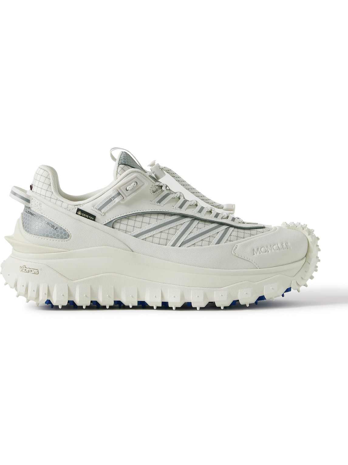 Moncler Trailgrip Gtx Leather-trimmed Ripstop And Canvas Trainers In Neutrals