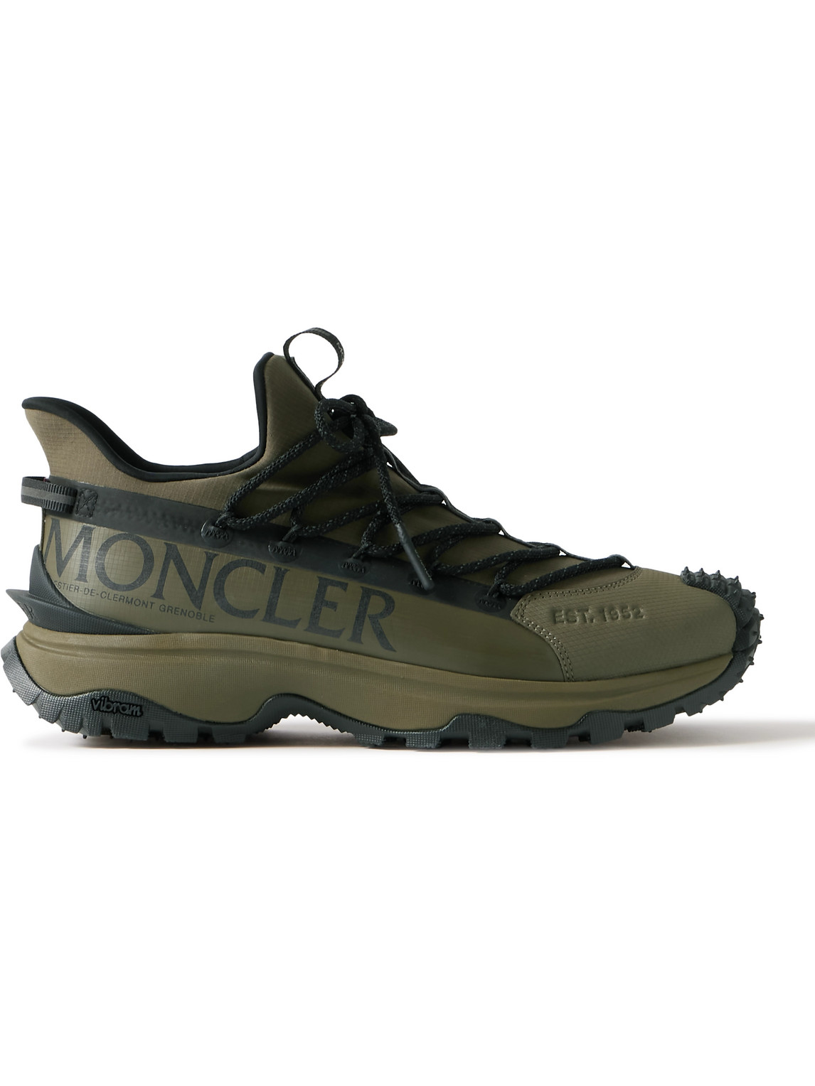Moncler Trailgrip Lite2 Logo-print Ripstop And Rubber Sneakers In Green