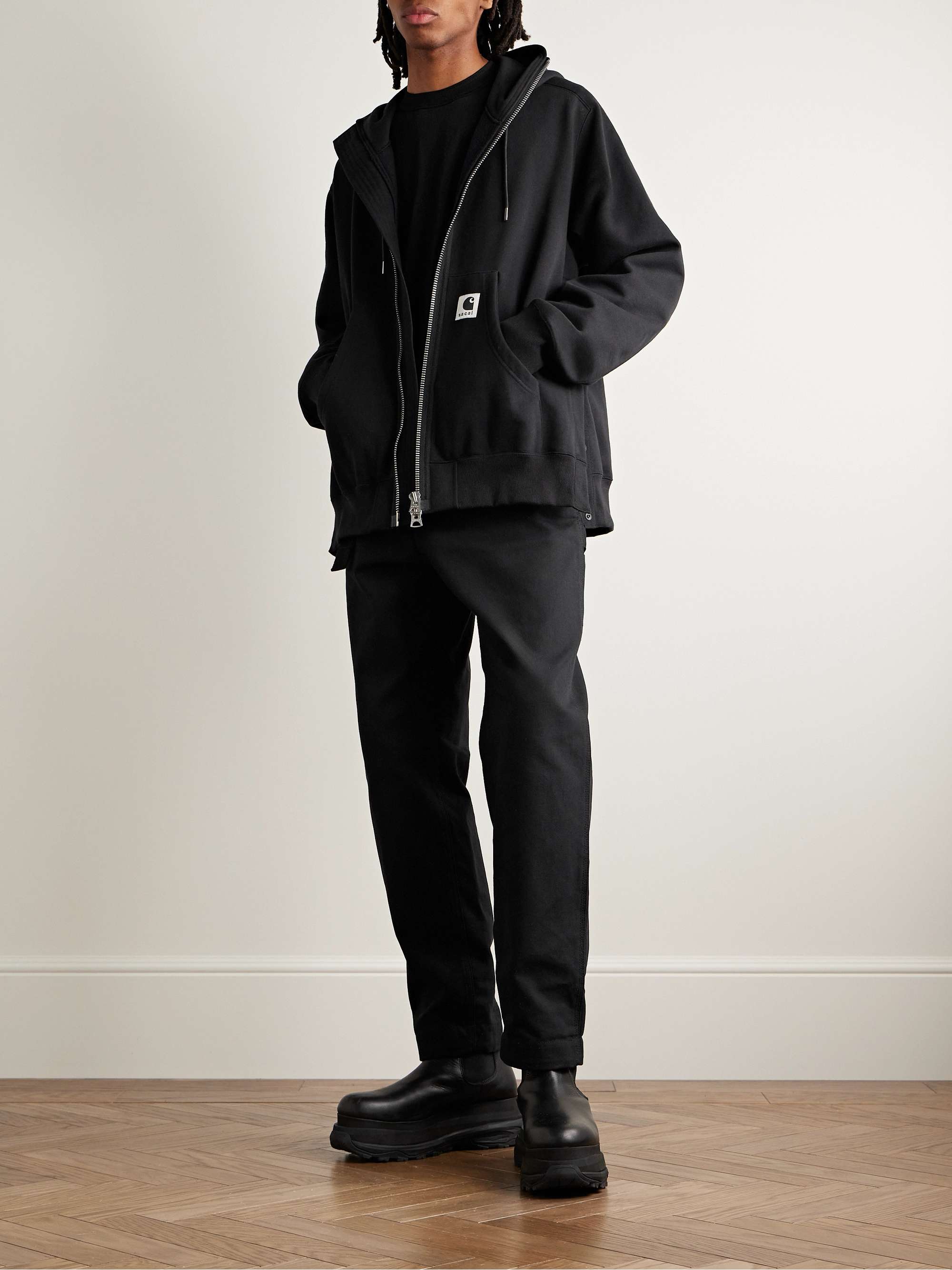 SACAI + Carhartt WIP Cotton-Jersey Zip-Up Hoodie for Men | MR PORTER