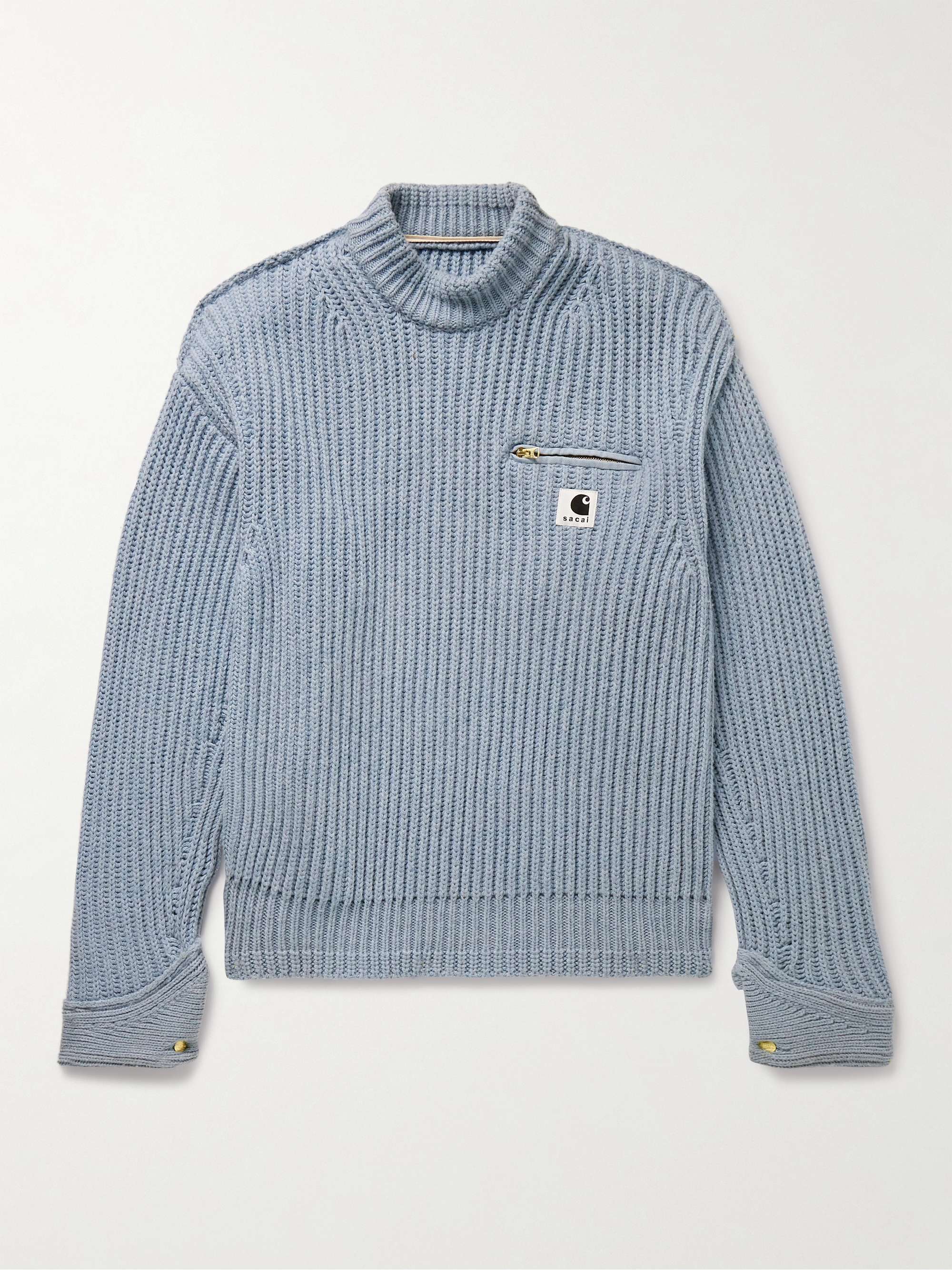 SACAI + Carhartt WIP Detroit Ribbed Wool and Nylon-Blend Sweater