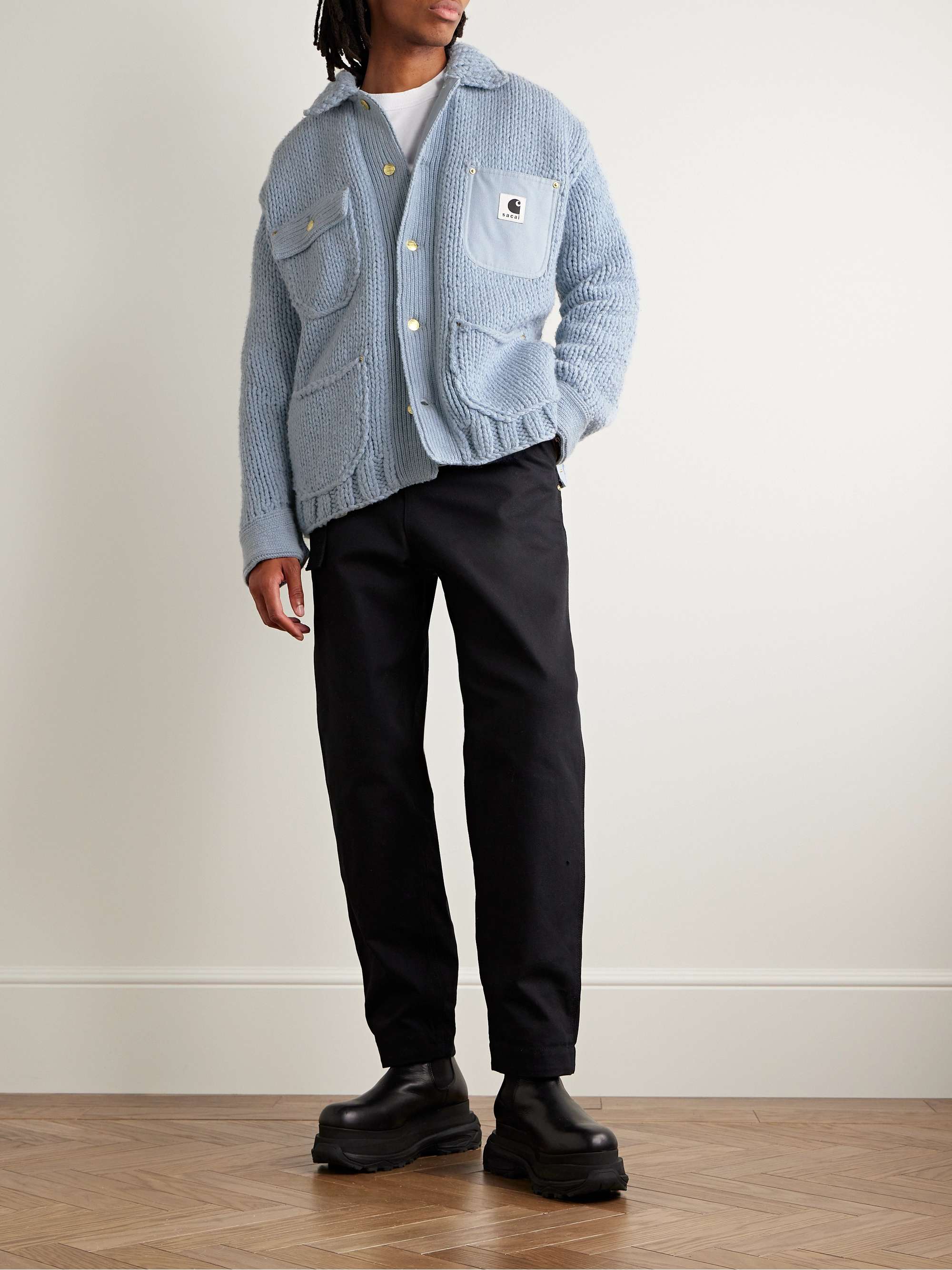 SACAI + Carhartt WIP Michigan Canvas Trimmed Wool Blend Overshirt