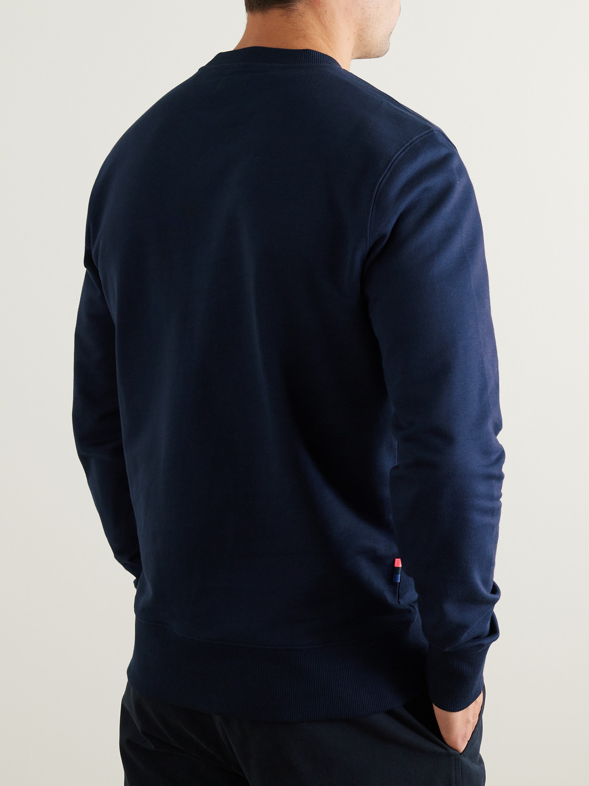 Shop Rapha Logo-embroidered Cotton-jersey Sweatshirt In Blue
