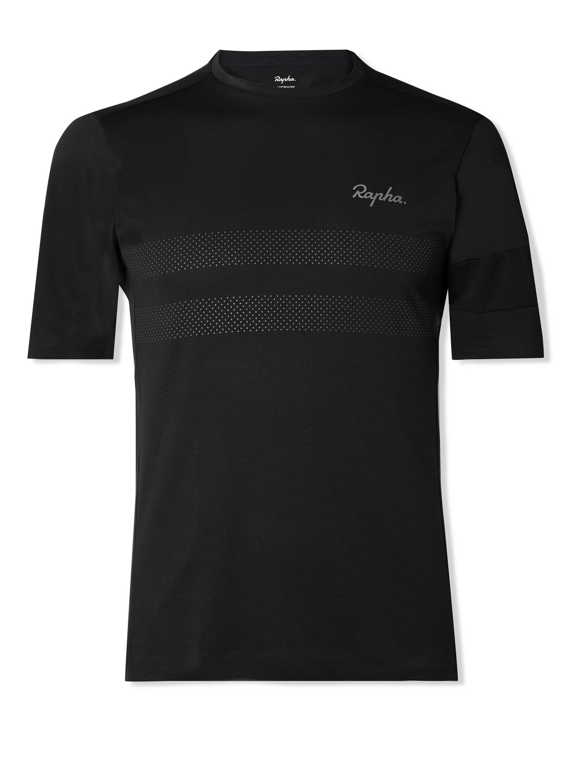 Rapha Explore Technical Striped Stretch-mesh T-shirt In Black