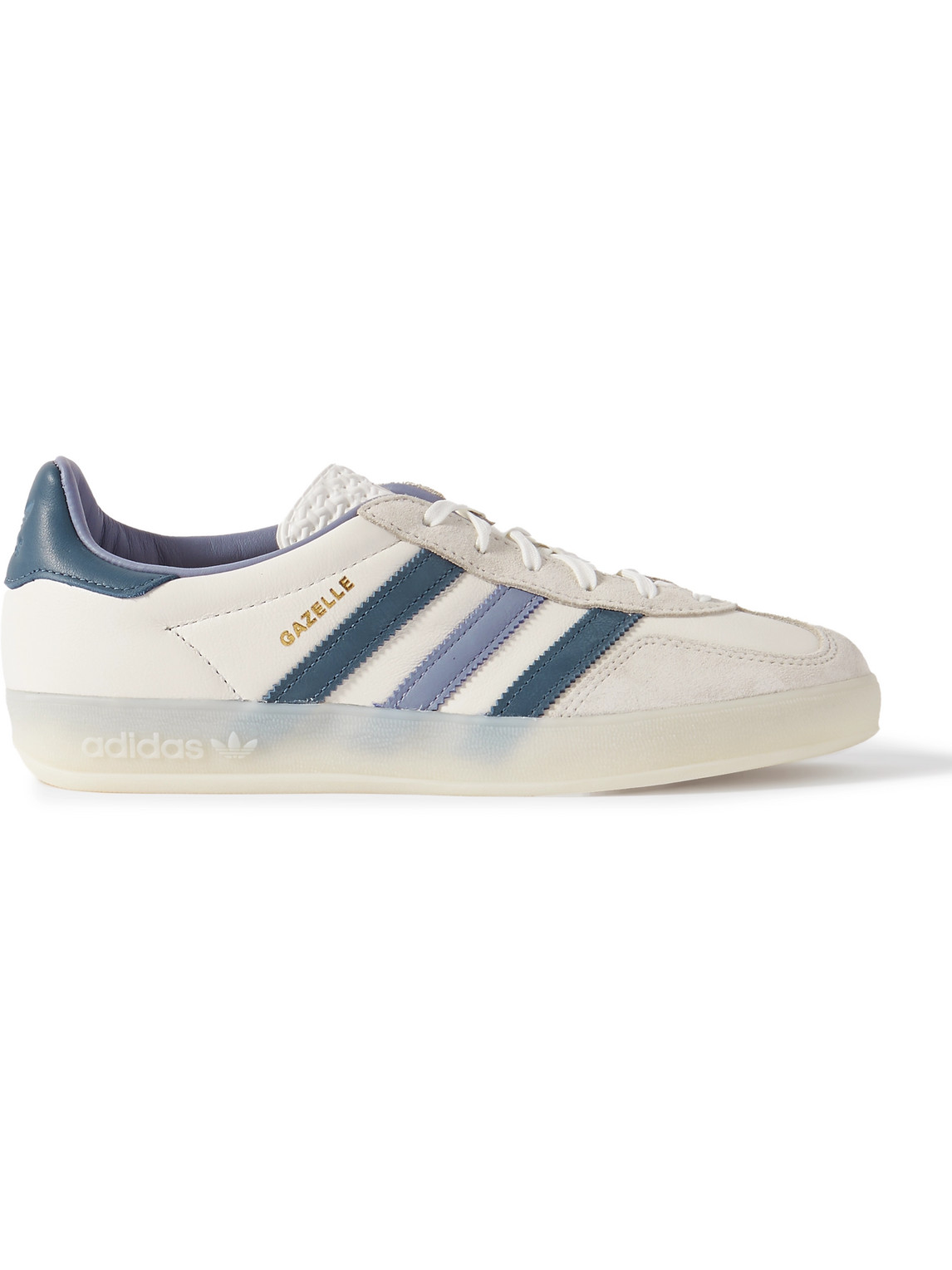 Adidas Originals Gazelle Indoor Leather And Suede Sneakers In White