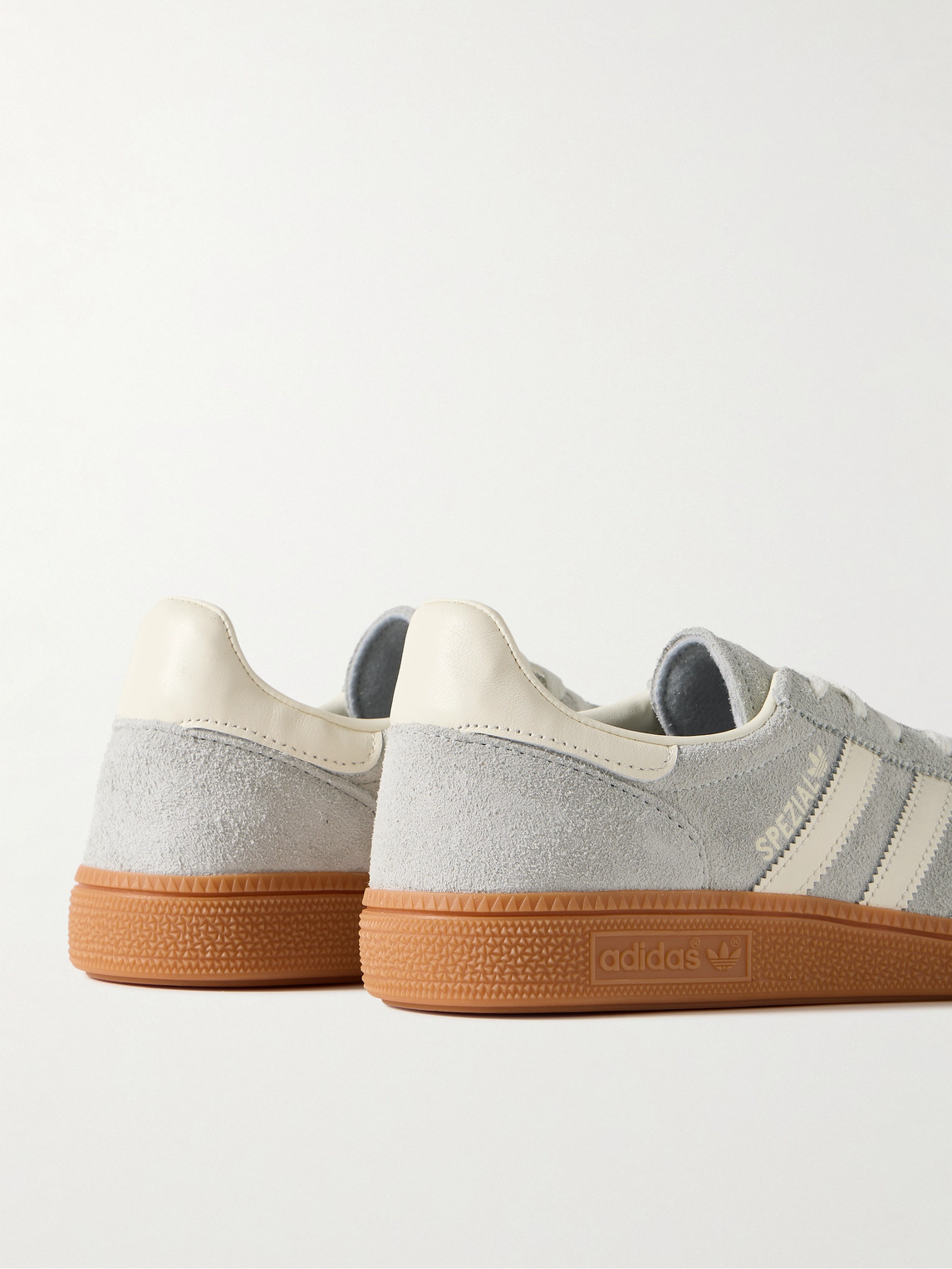 Shop Adidas Originals Handball Spezial Leather-trimmed Suede Sneakers In Gray