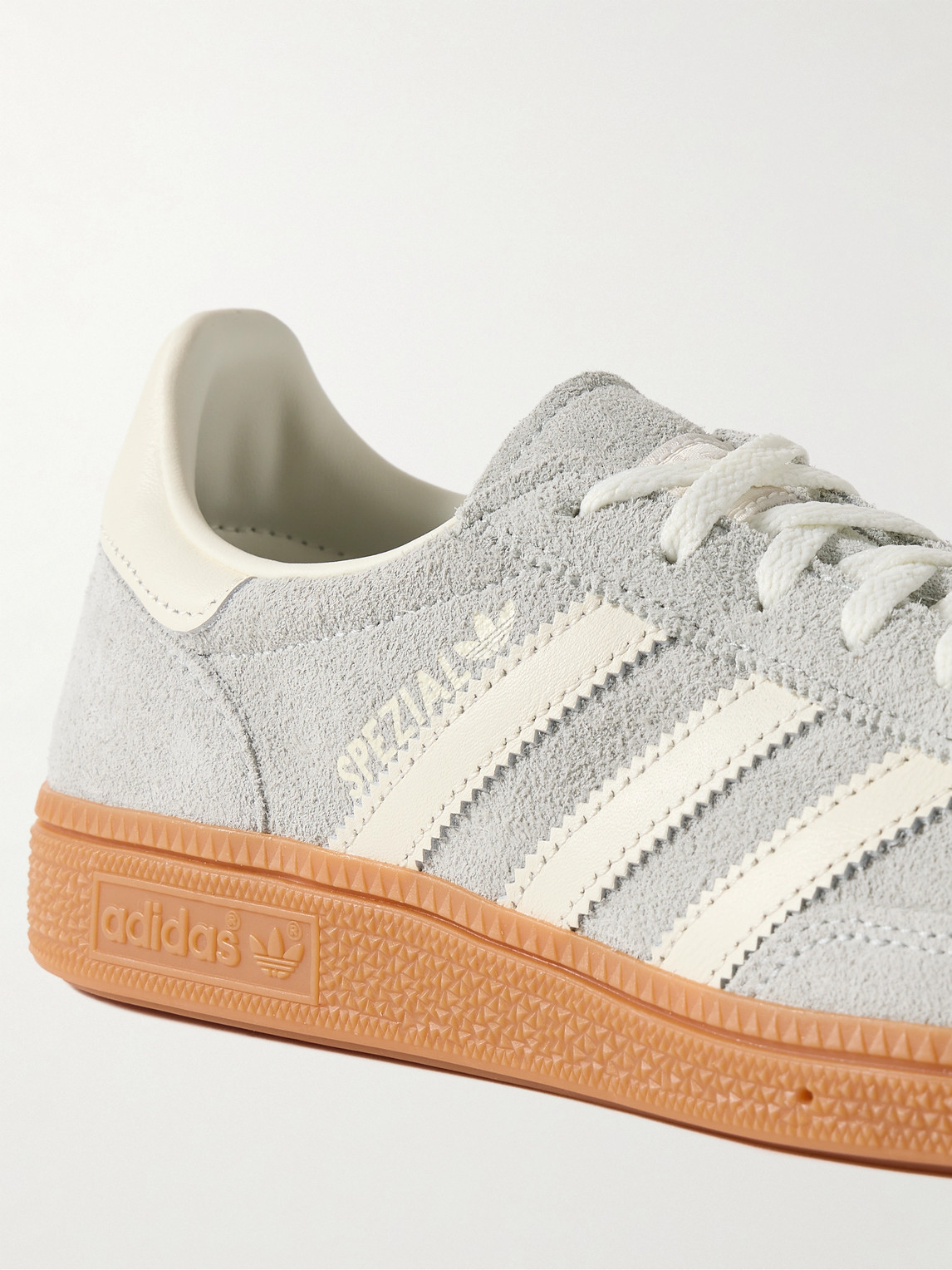 Shop Adidas Originals Handball Spezial Leather-trimmed Suede Sneakers In Gray