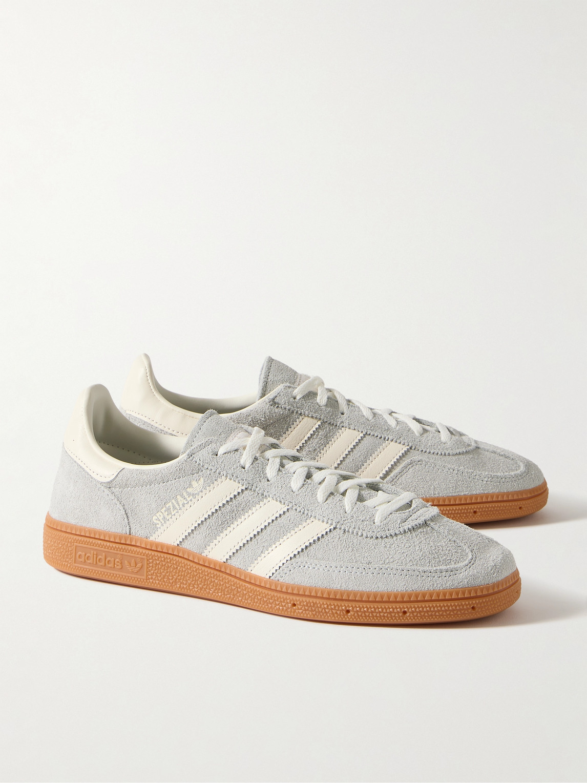 Shop Adidas Originals Handball Spezial Leather-trimmed Suede Sneakers In Gray