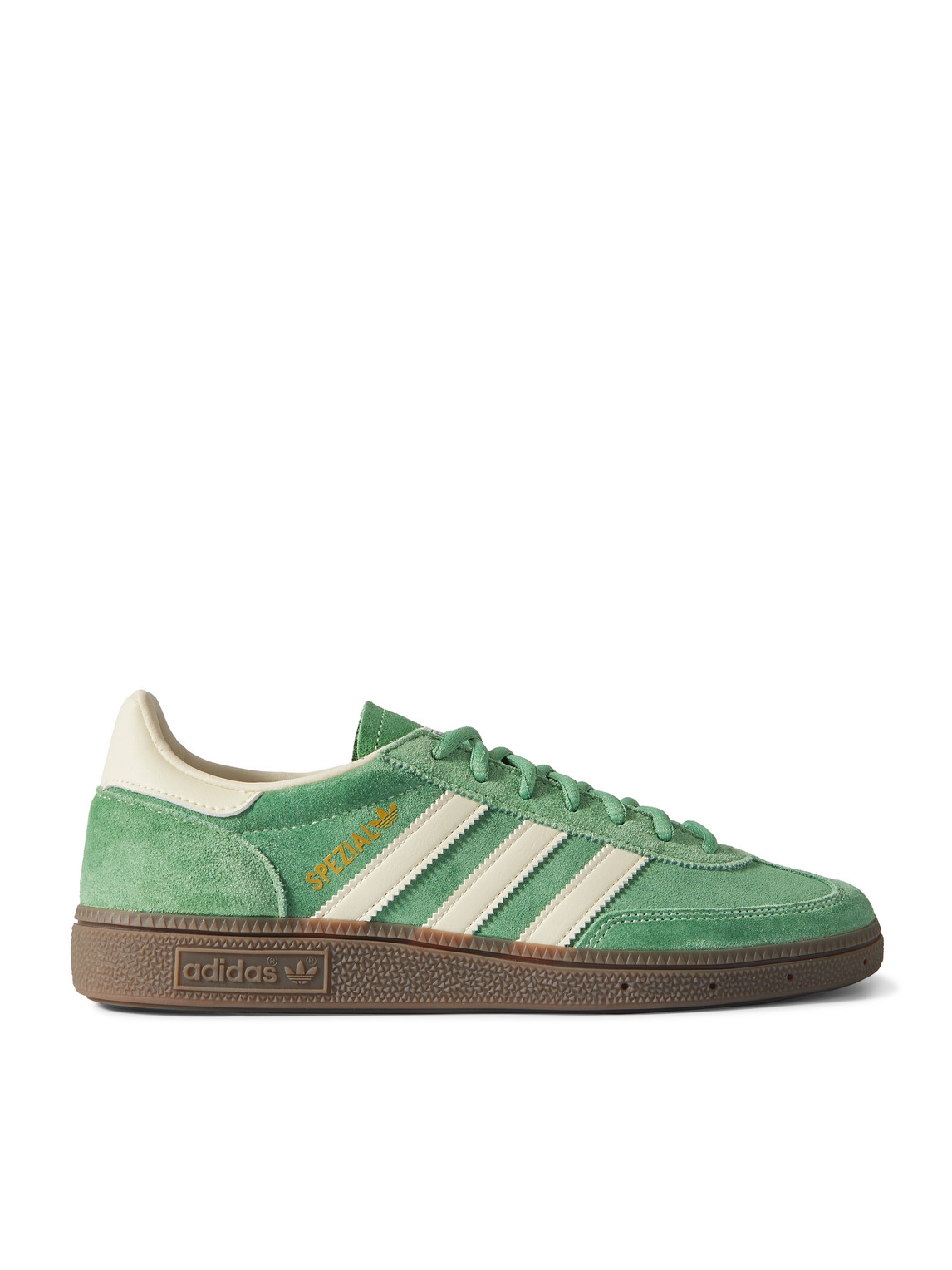Adidas Originals Handball Spezial Leather-trimmed Suede Sneakers In Green