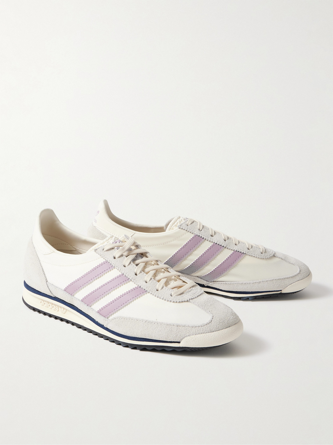 Shop Adidas Originals Sl 72 Suede And Leather-trimmed Nylon Sneakers In Neutrals