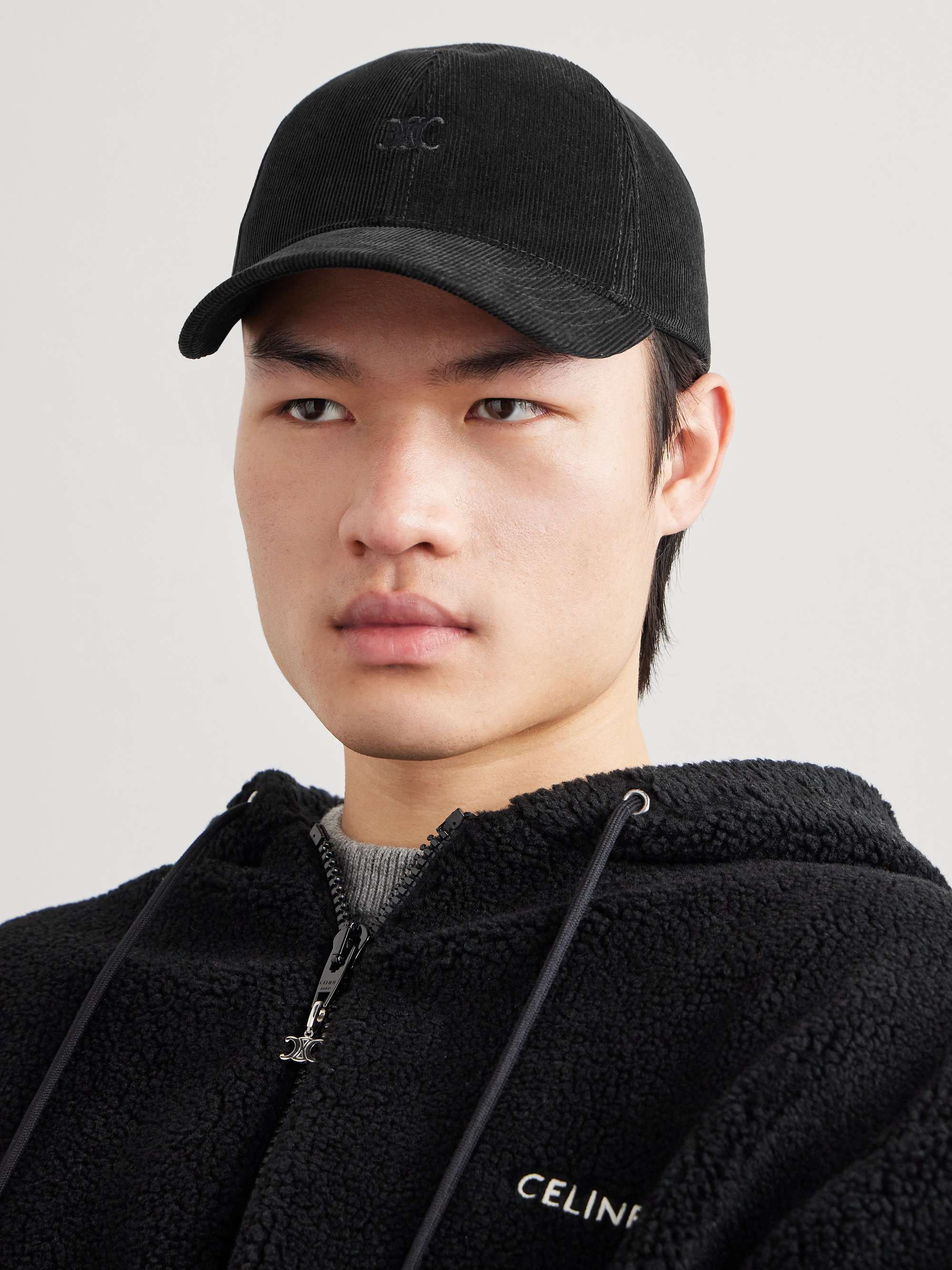 CELINE HOMME Logo-Embroidered Cotton-Corduroy Baseball Cap for Men | MR ...