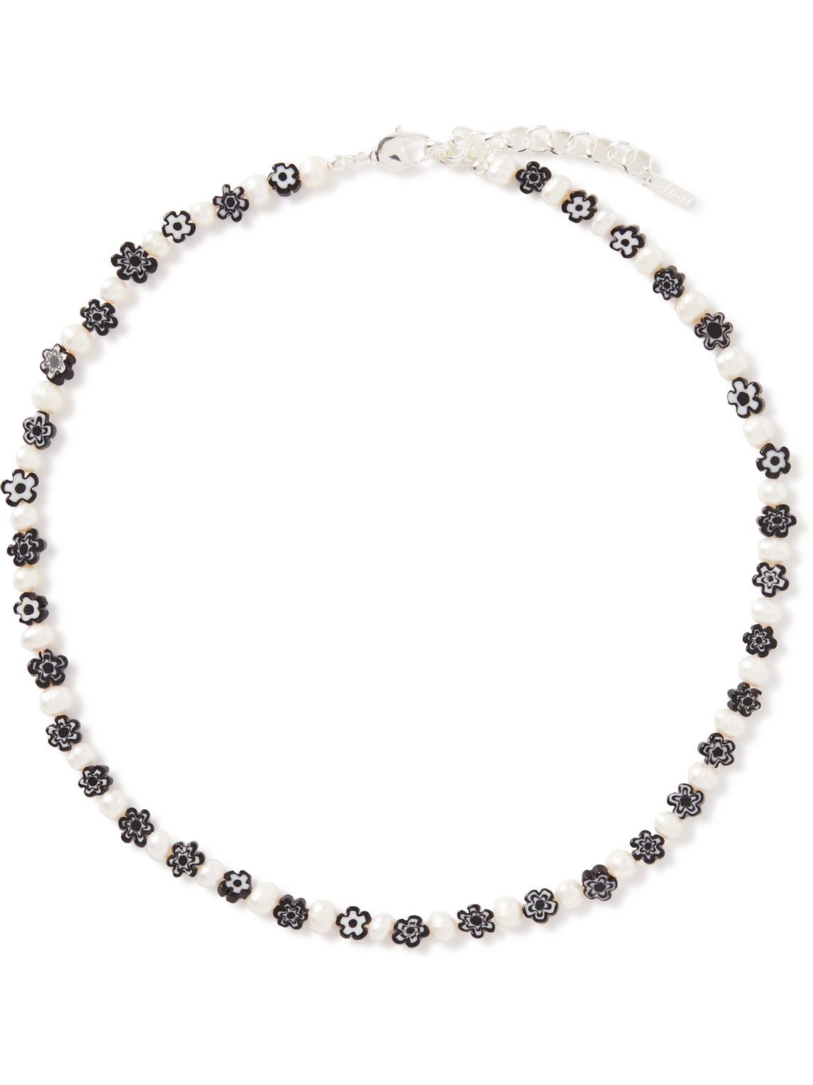 Eliou Jengo Silver, Pearl And Glass Beaded Necklace In Black