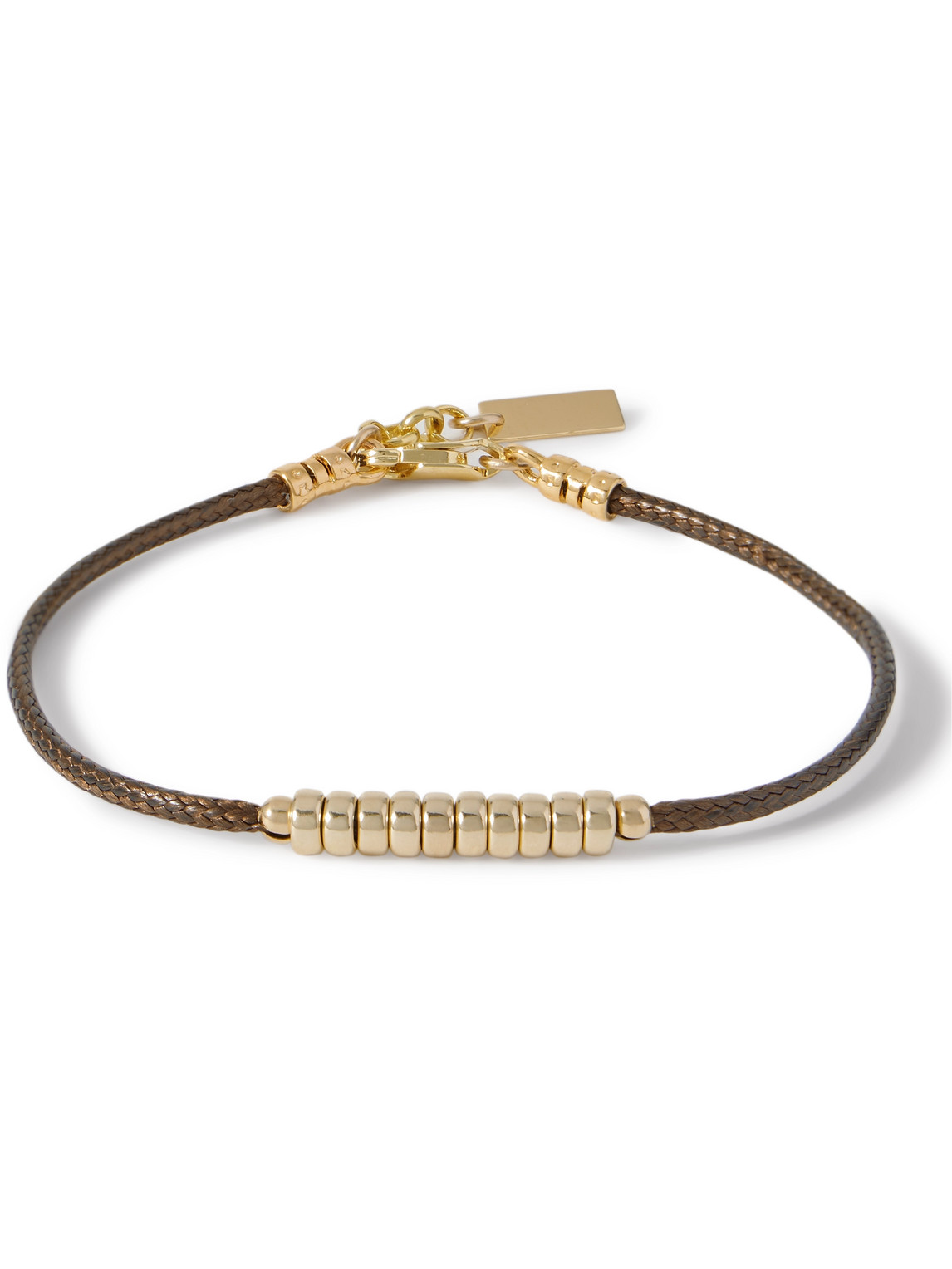 Eliou Alik Gold-plated And Cord Bracelet In Brown