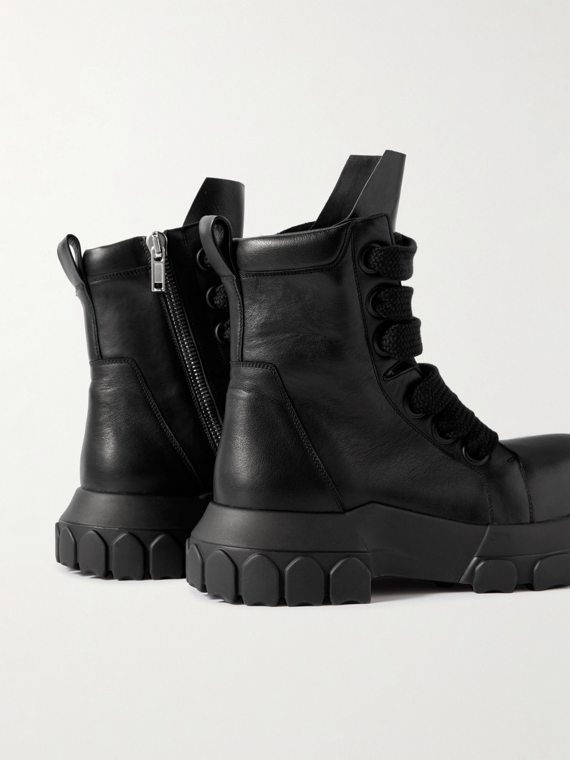 Shop Rick Owens Bozo Tractor Leather Boots In Black