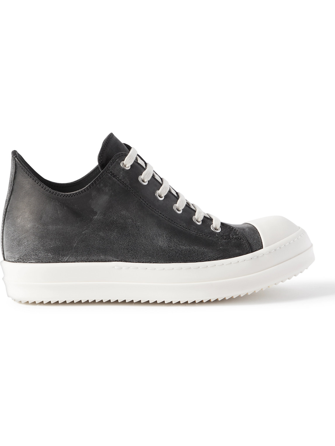 Rick Owens Leather Trainers In Black