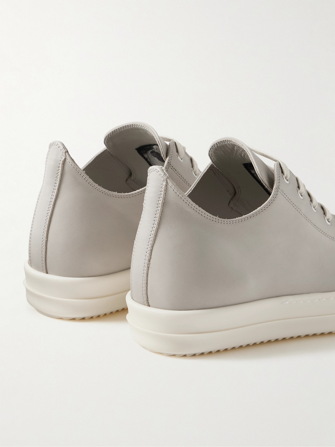 Shop Rick Owens Leather Sneakers In Gray