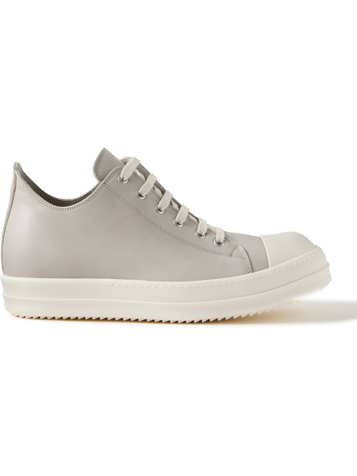 Shop Rick Owens Leather Sneakers In Gray