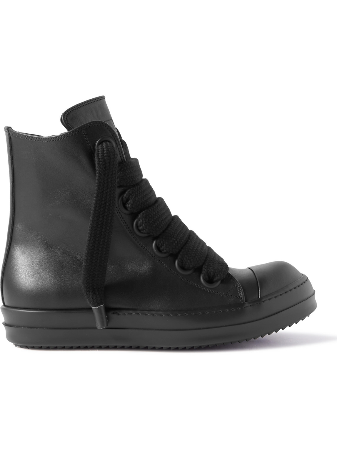 Rick Owens Leather High-top Trainers In Black