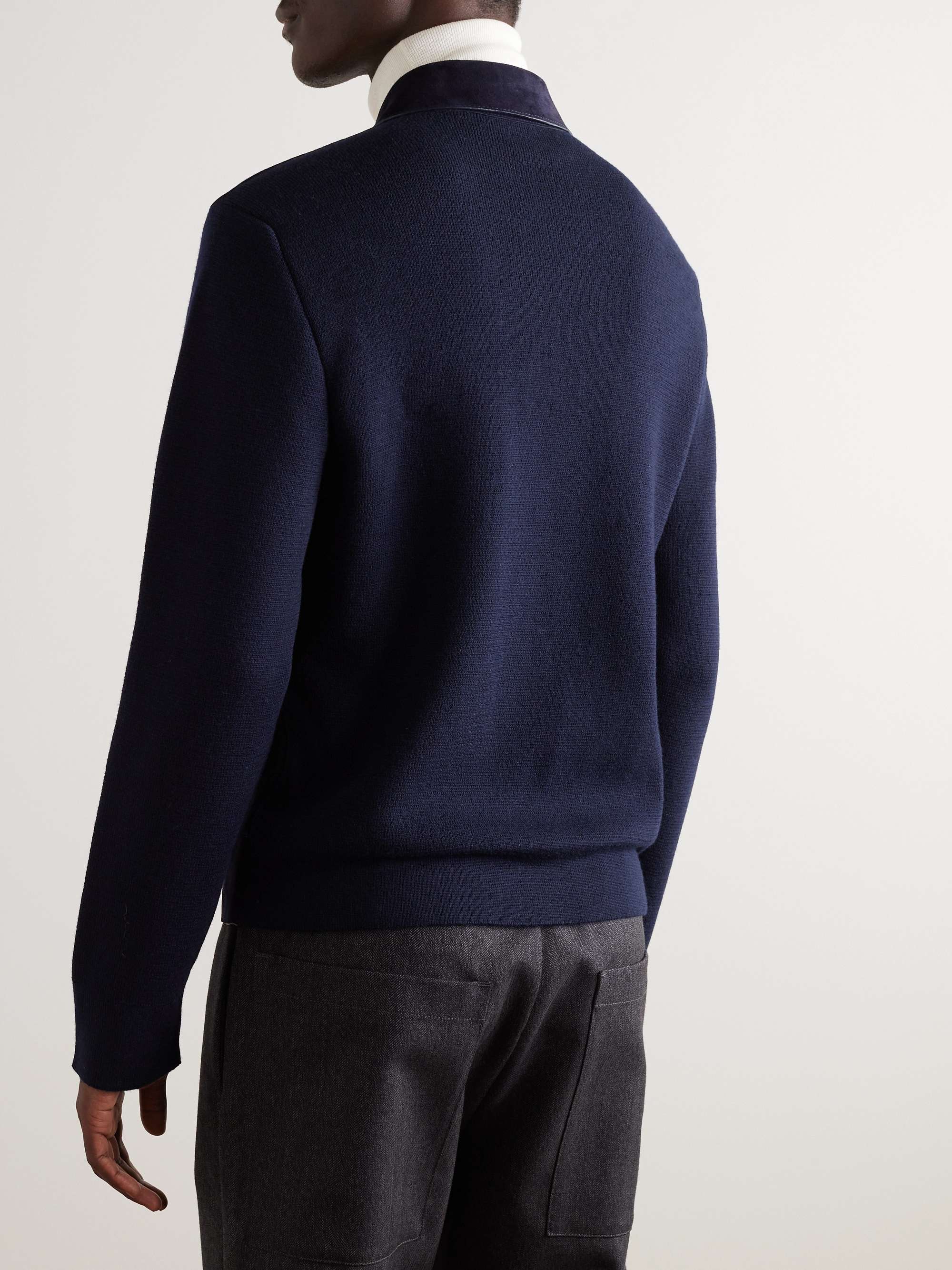 MR P. Merino Wool and Suede Blouson Jacket for Men | MR PORTER