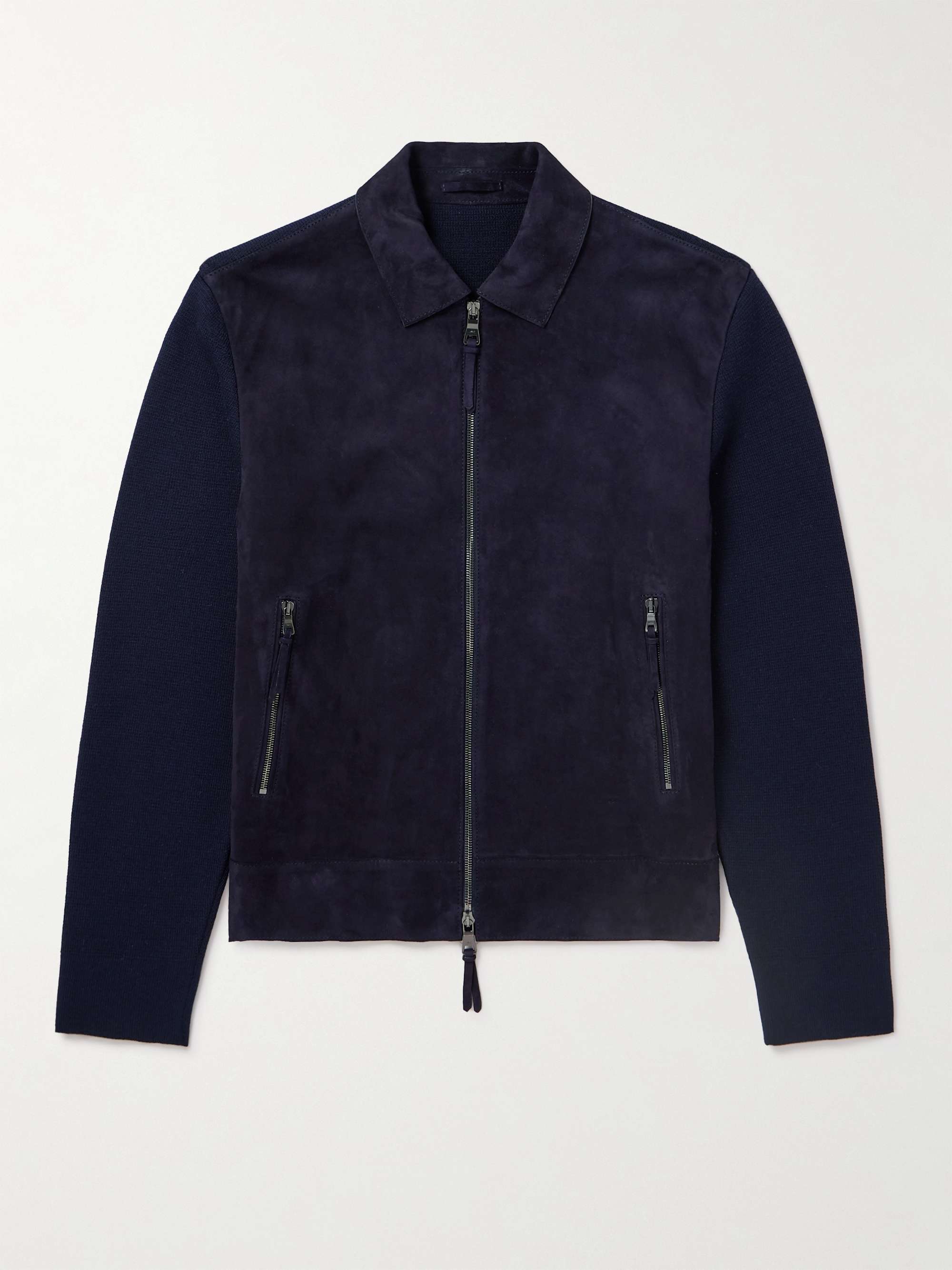 MR P. Merino Wool and Suede Blouson Jacket for Men | MR PORTER