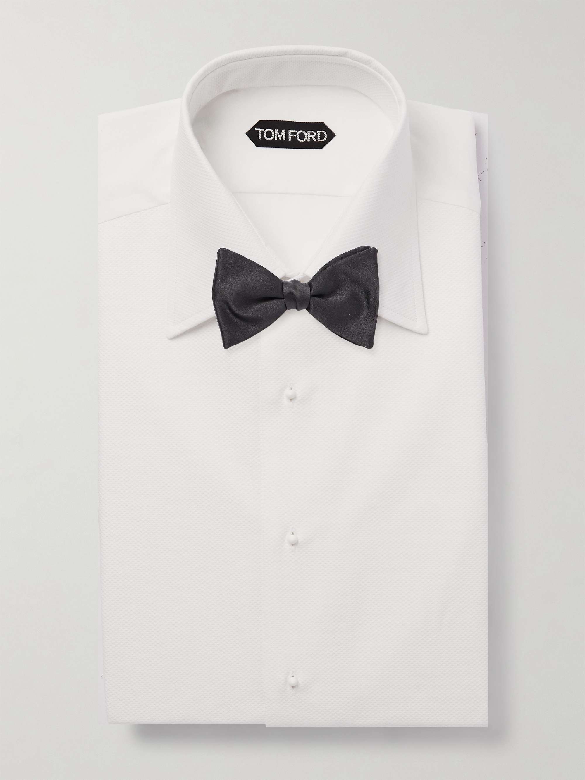 TOM FORD Double-Cuff Cotton-Piqué Tuxedo Shirt