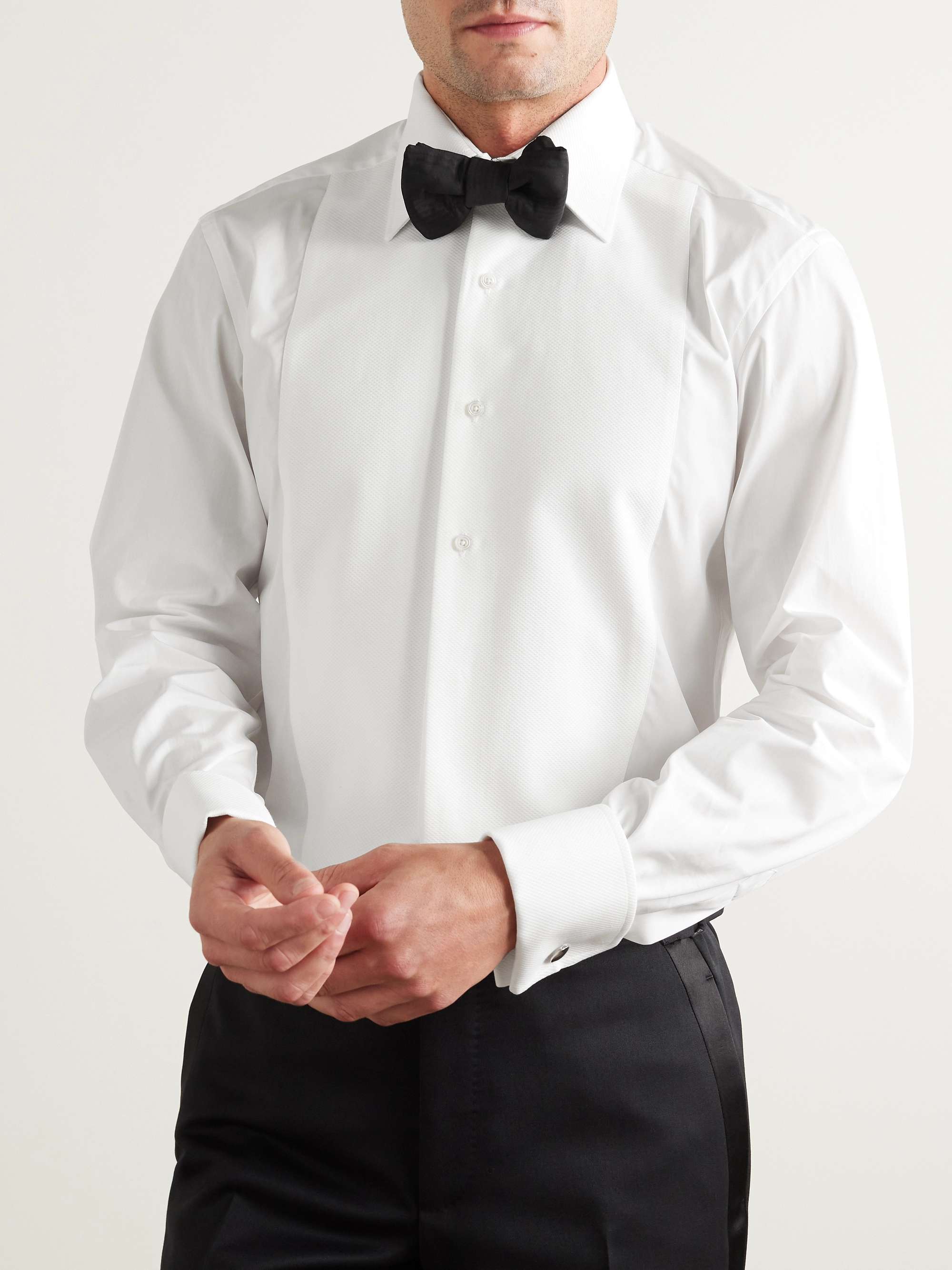 TOM FORD Double-Cuff Cotton-Piqué Tuxedo Shirt