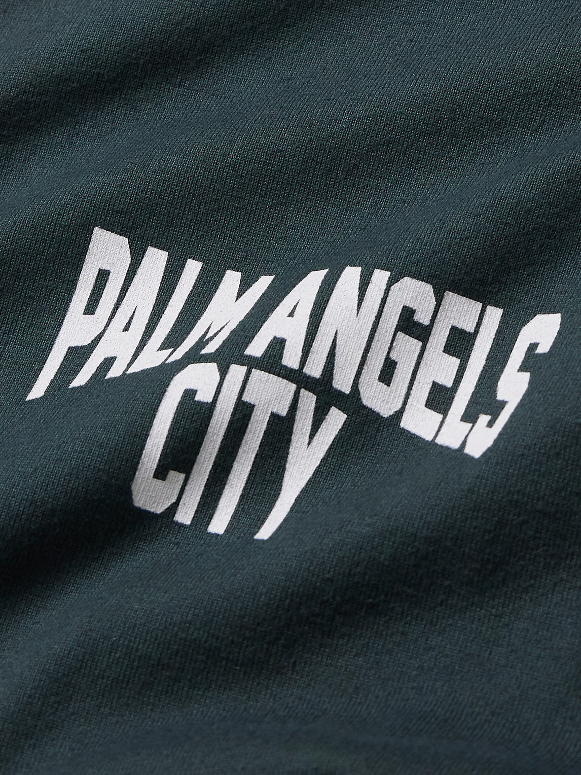 Shop Palm Angels City Logo-print Washed Cotton-jersey T-shirt In Gray
