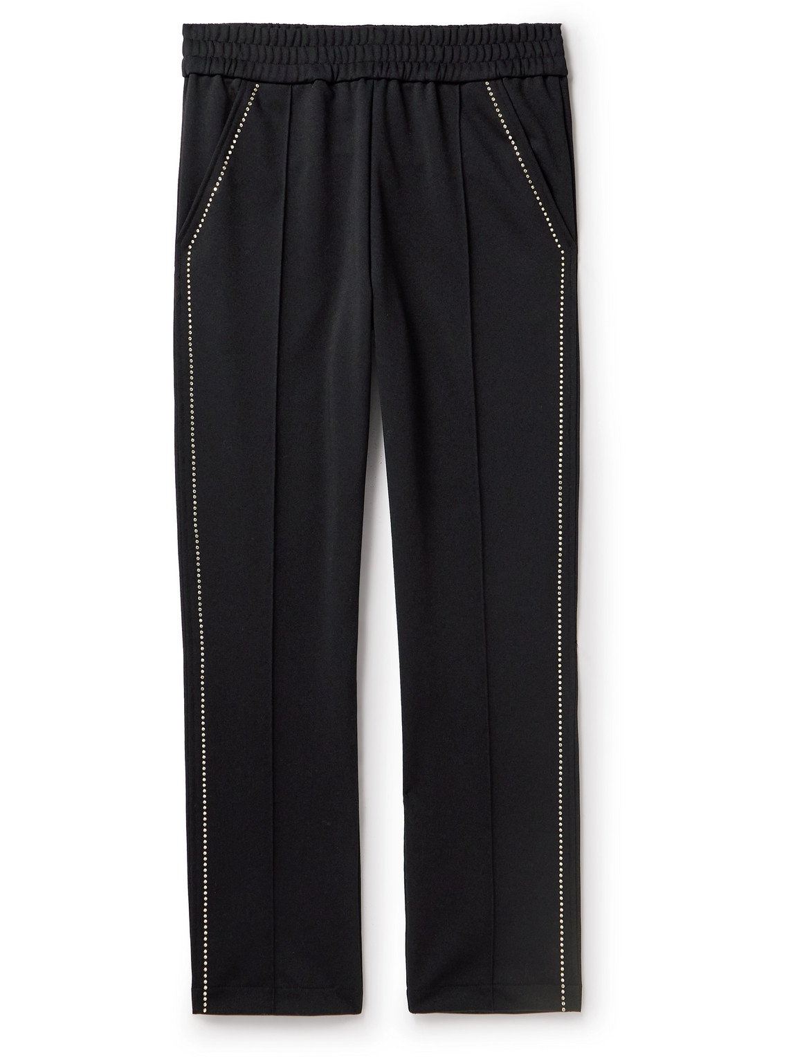 Palm Angels Studded Tech-jersey Track Pants In Black