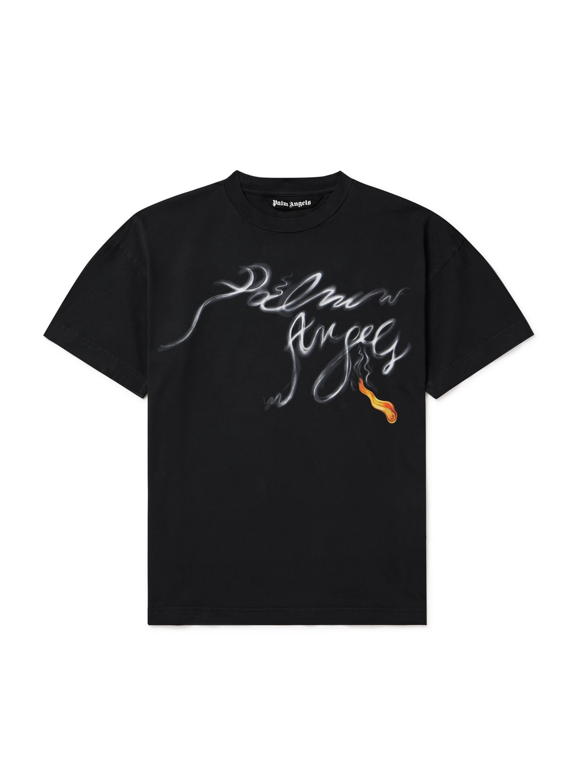 Palm Angels Foggy Logo-print Cotton-jersey T-shirt In Black