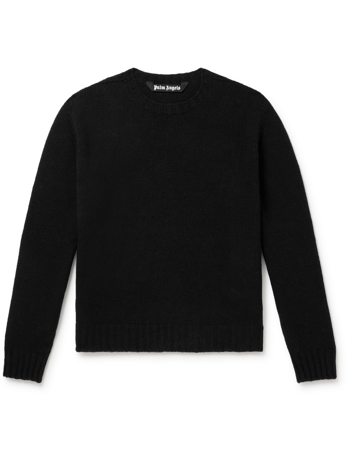 Palm Angels Logo-jacquard Wool-blend Sweater In Black