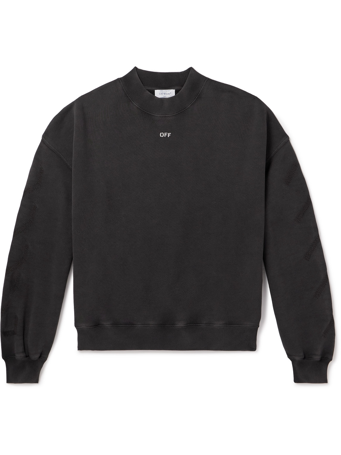 Off-white Printed Cotton-jersey Sweatshirt In Black