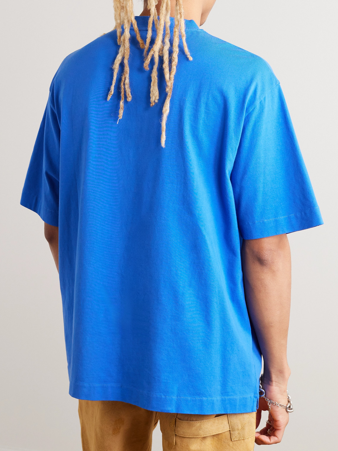 Shop Off-white Skate Logo-print Cotton-jersery T-shirt In Blue