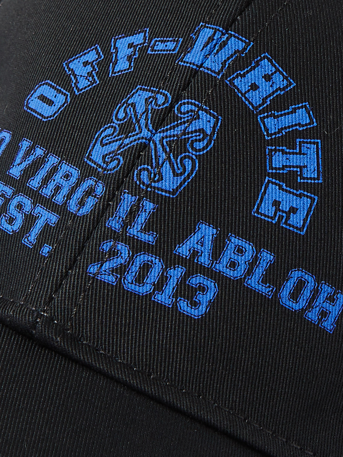 Shop Off-white Logo-print Cotton-twill Baseball Cap In Blue
