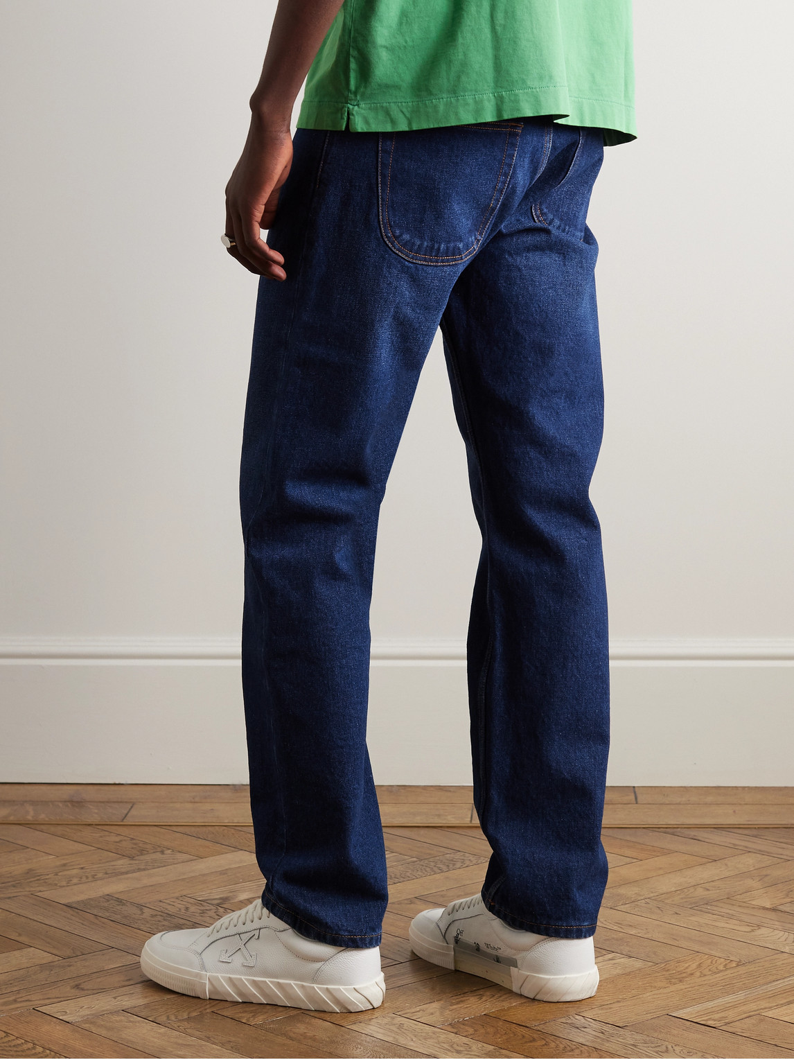 Shop Off-white Straight-leg Jeans In Blue