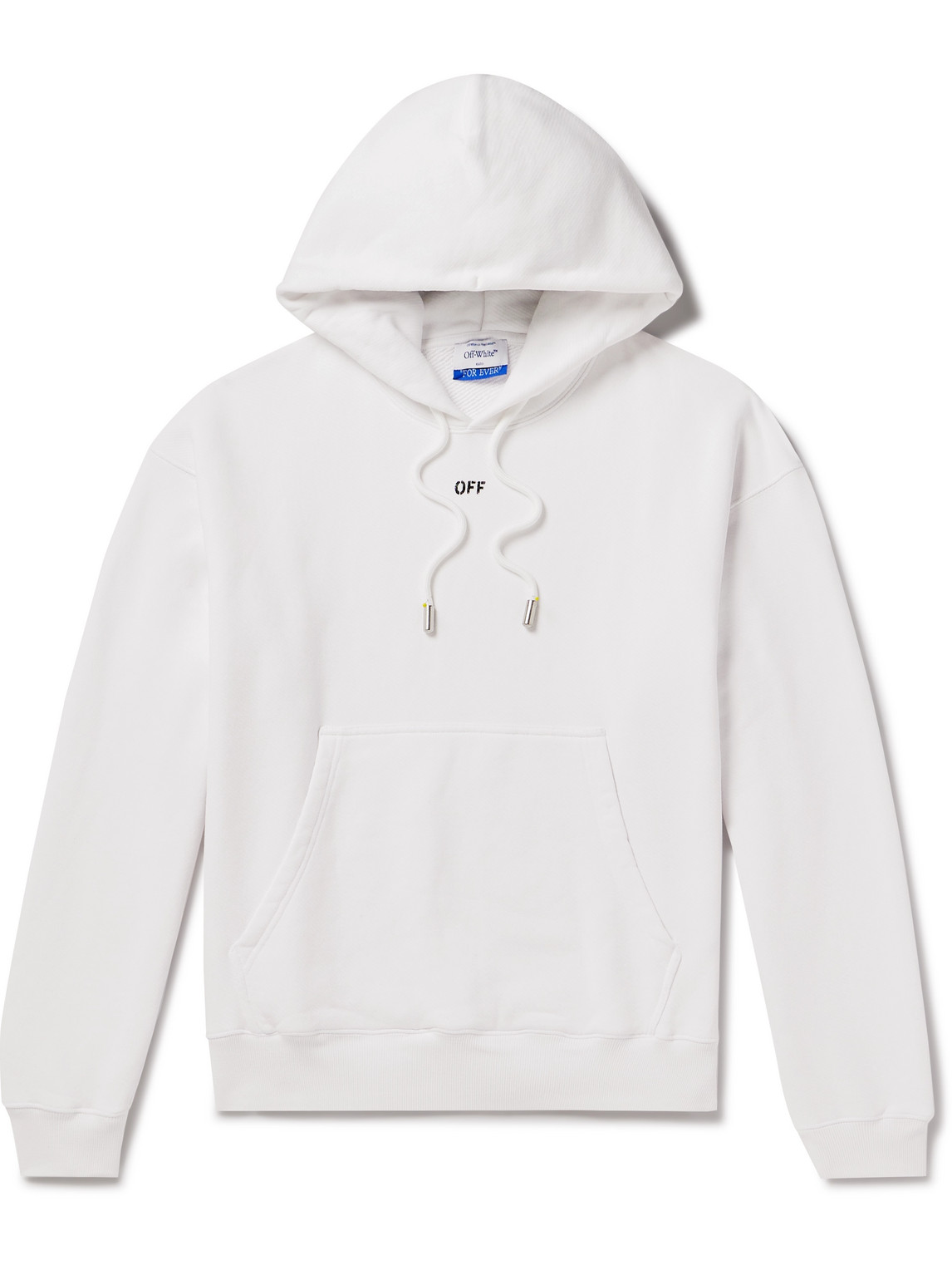 Off-white Skate Logo-print Cotton-jersey Hoodie In White