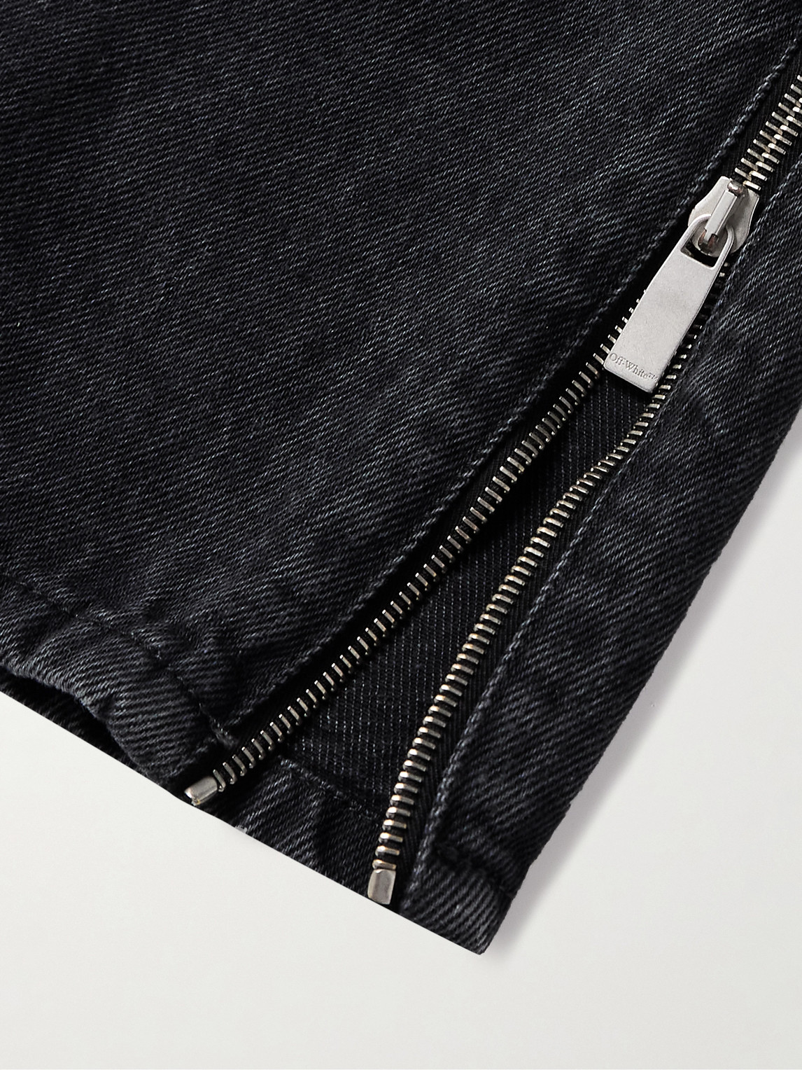 Shop Off-white Straight-leg Zip-detailed Jeans In Black