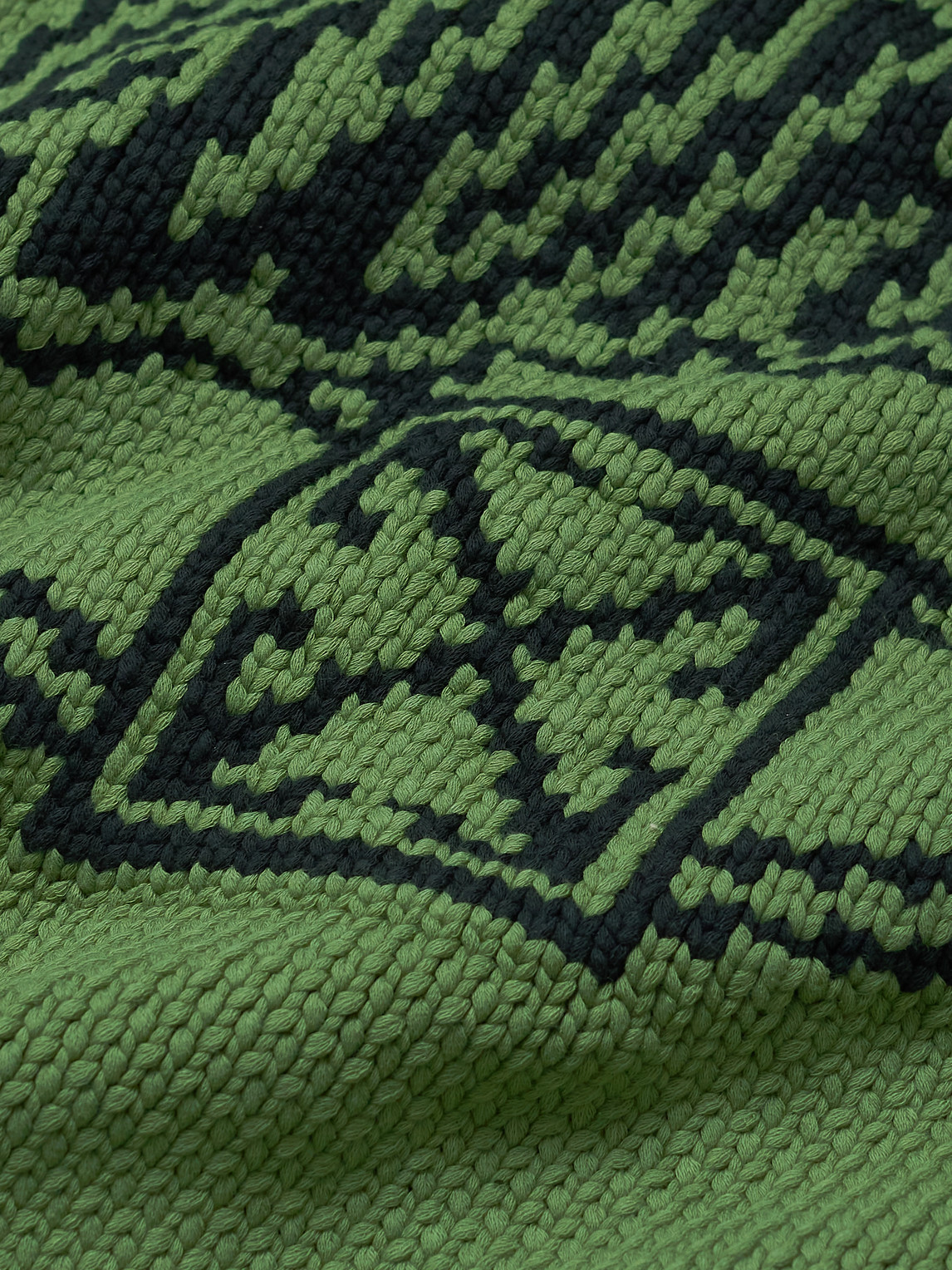 Shop Off-white Logo-intarsia Cotton-blend Cardigan In Green