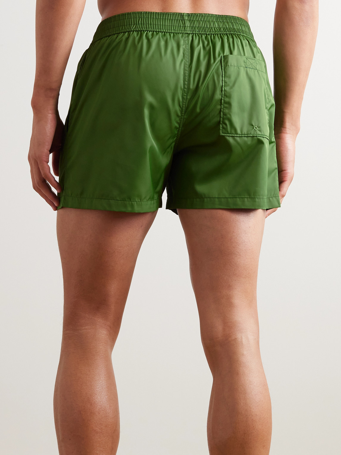 Shop Off-white Straight-leg Short-length Logo-print Swim Shorts In Green
