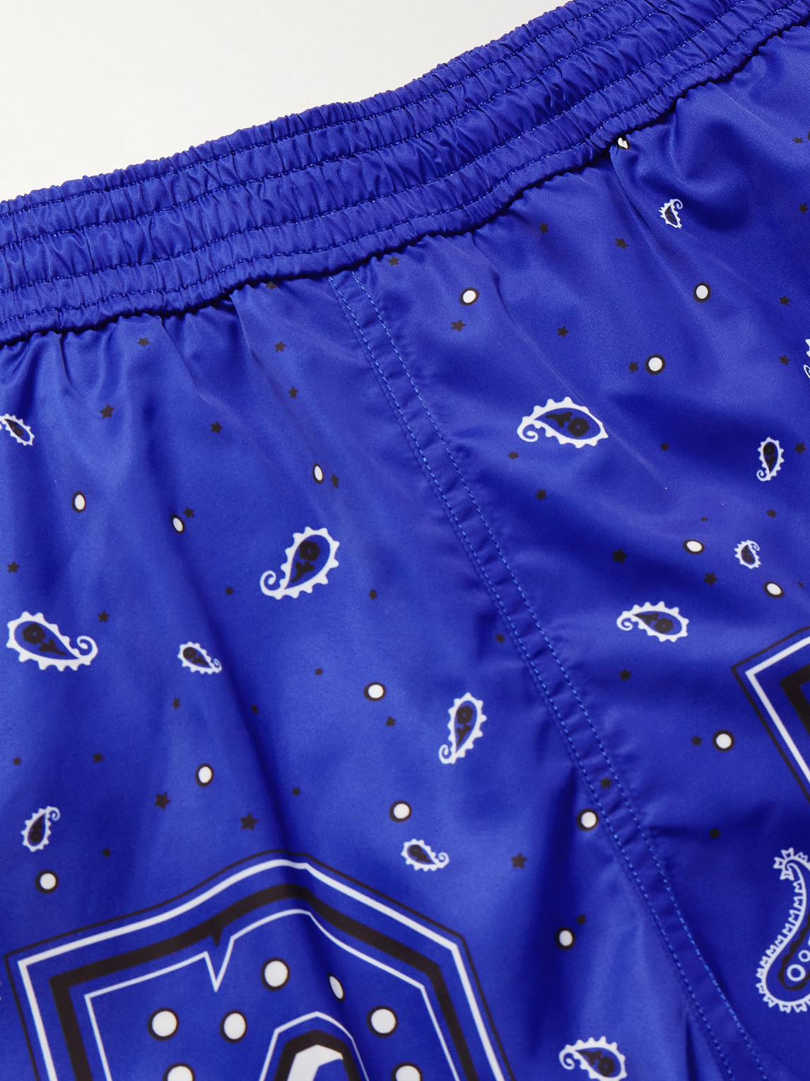 Shop Off-white Bandana Surfer Straight-leg Mid-length Printed Swim Shorts In Blue