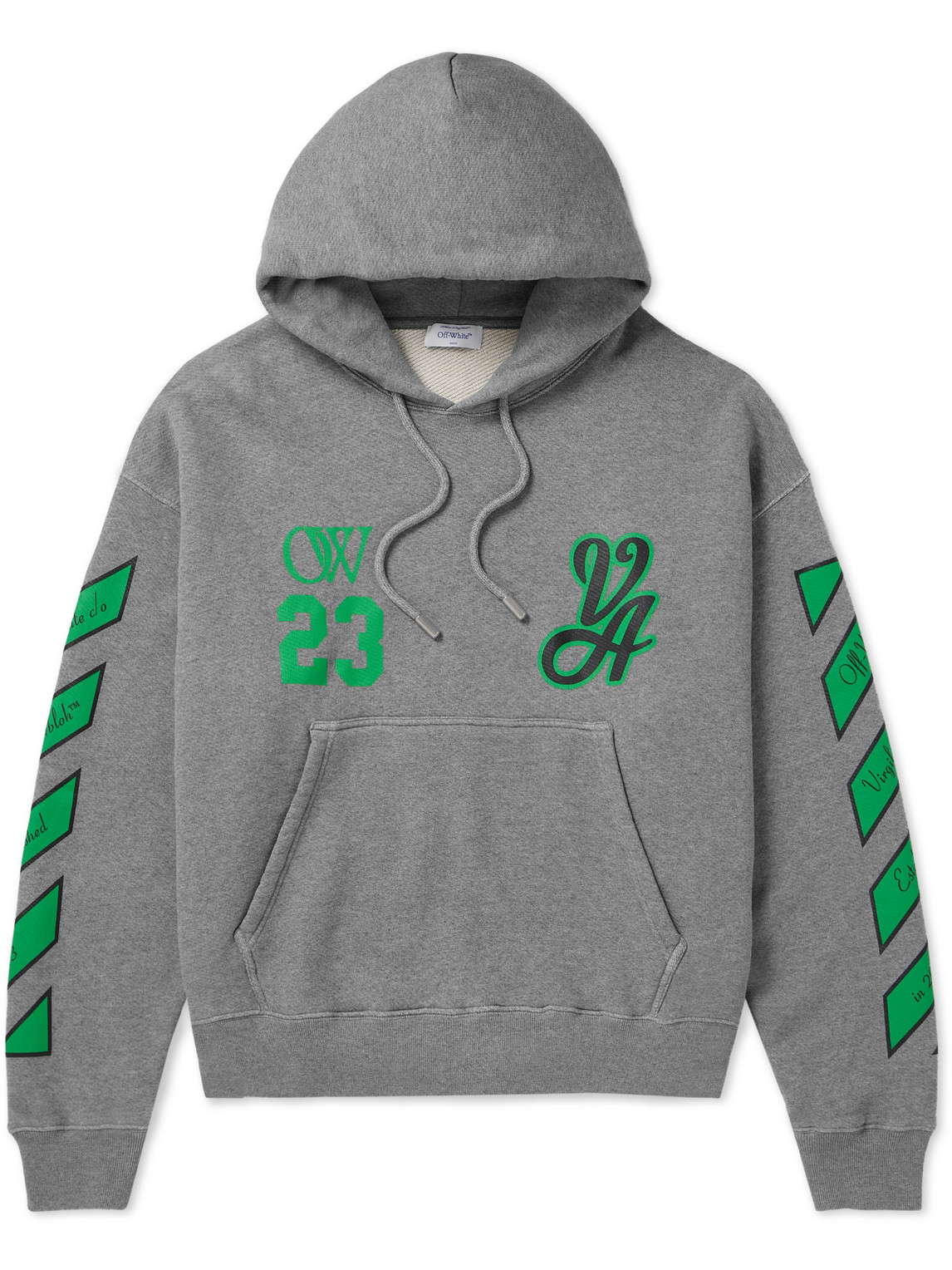 OFF-WHITE – Printed Cotton-Jersey Hoodie