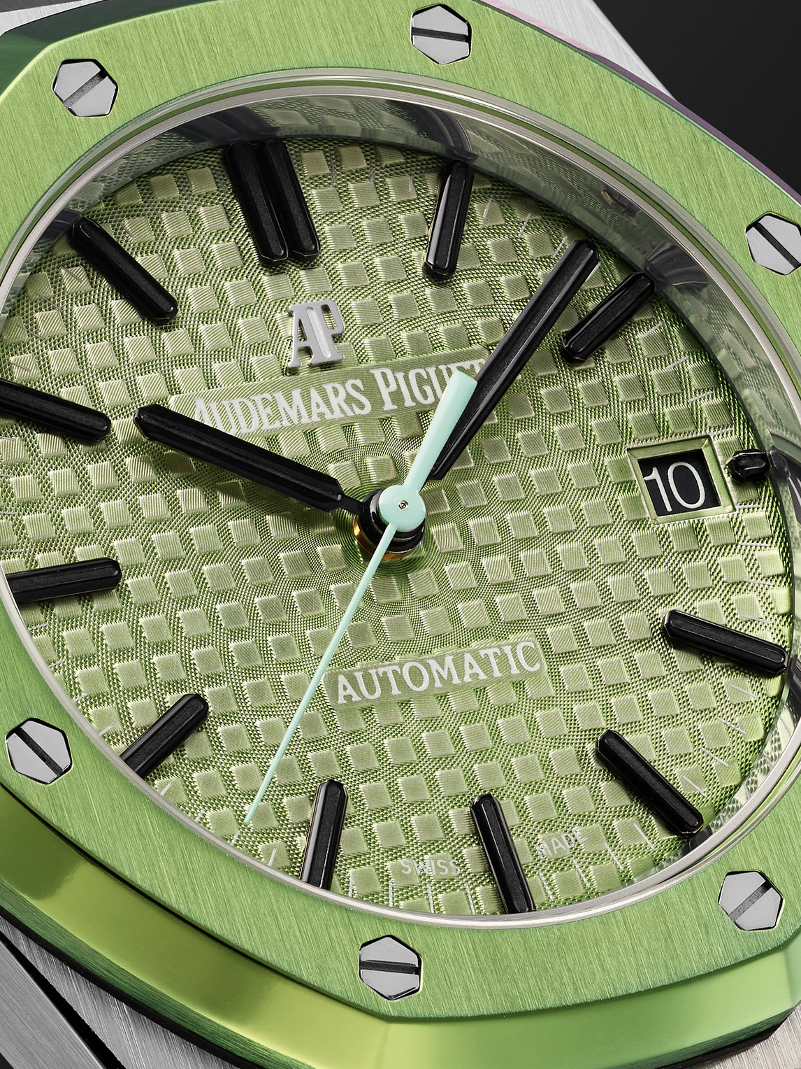 Shop Mad Audemars Piguet Royal Oak Automatic 37mm Stainless Steel Watch, Ref. No. -mrp-ro001 In Green