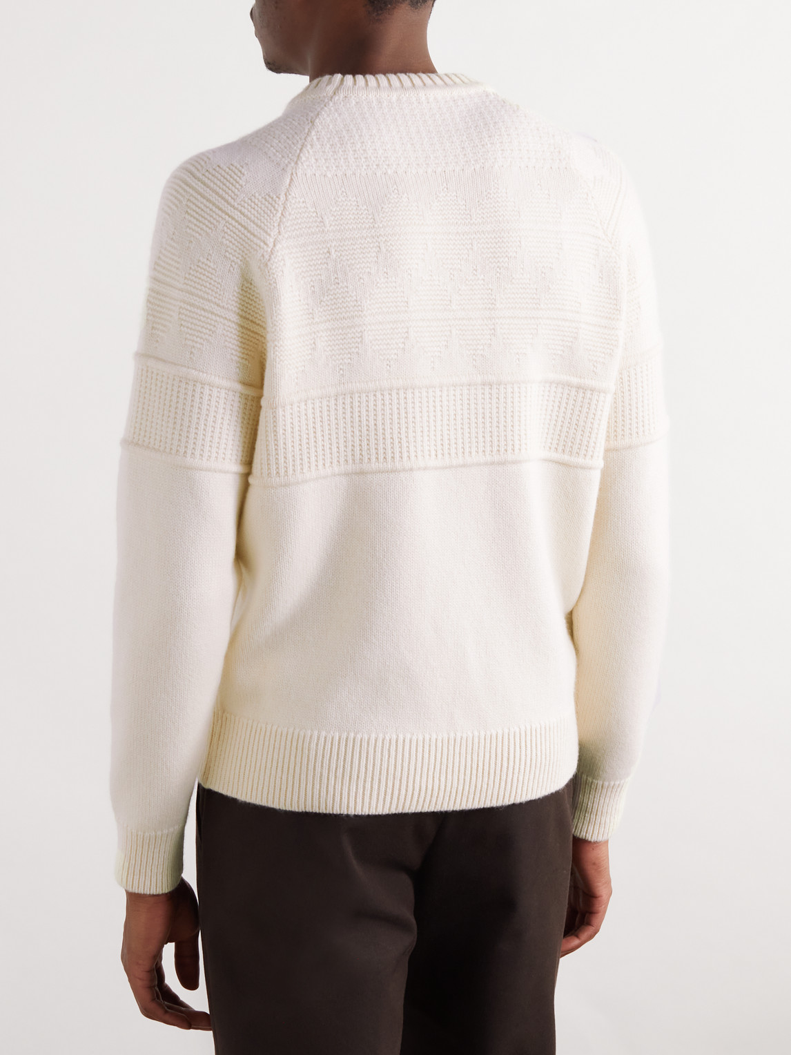 Shop Loro Piana Knitted Cashmere Sweater In Neutrals