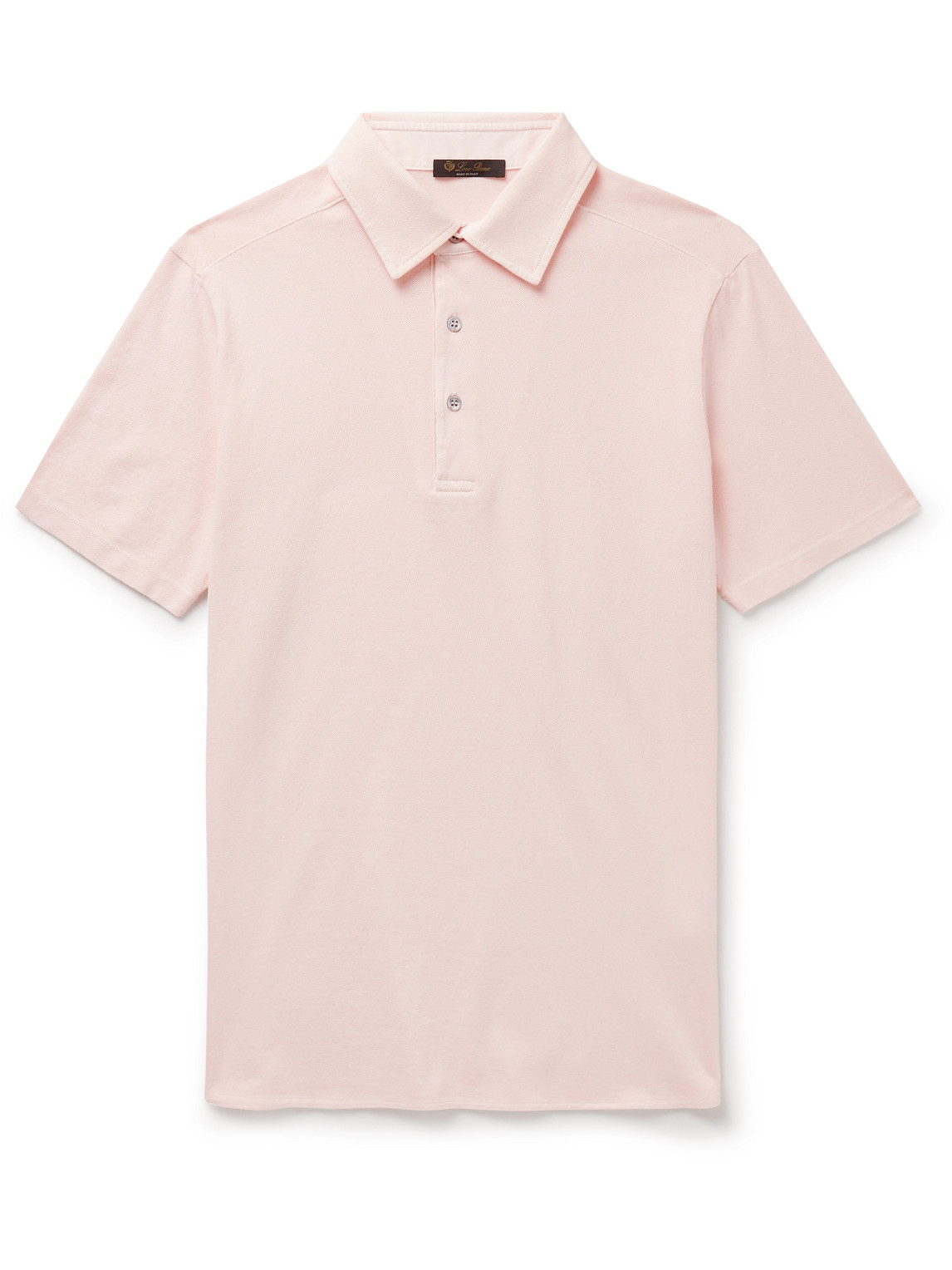 Loro Piana 棉质珠地布polo衫 In Pink